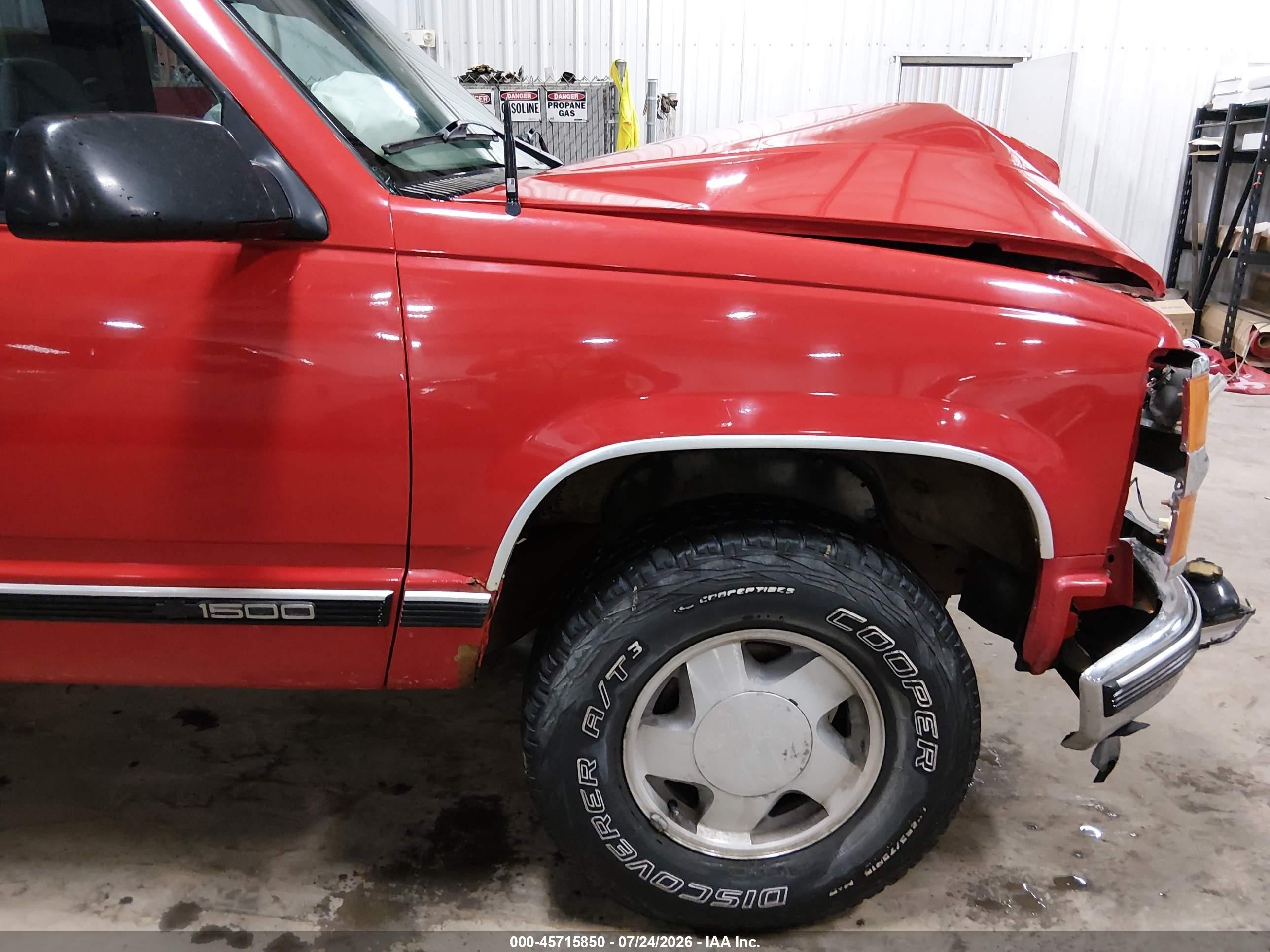 1998 Chevrolet C/k 1500 Fleetside Red vin: 1GCEK14R5WZ201914