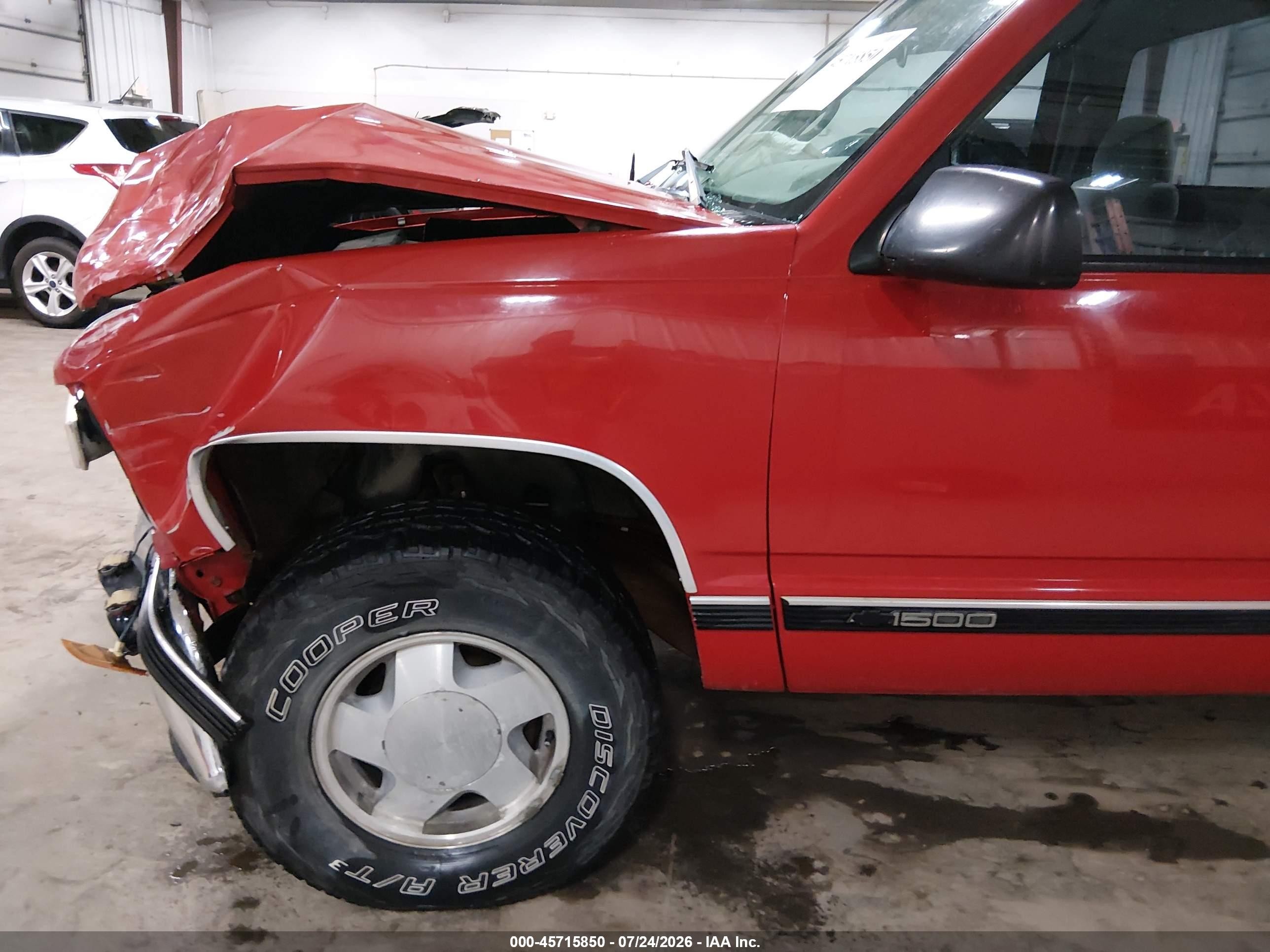 1998 Chevrolet C/k 1500 Fleetside Red vin: 1GCEK14R5WZ201914