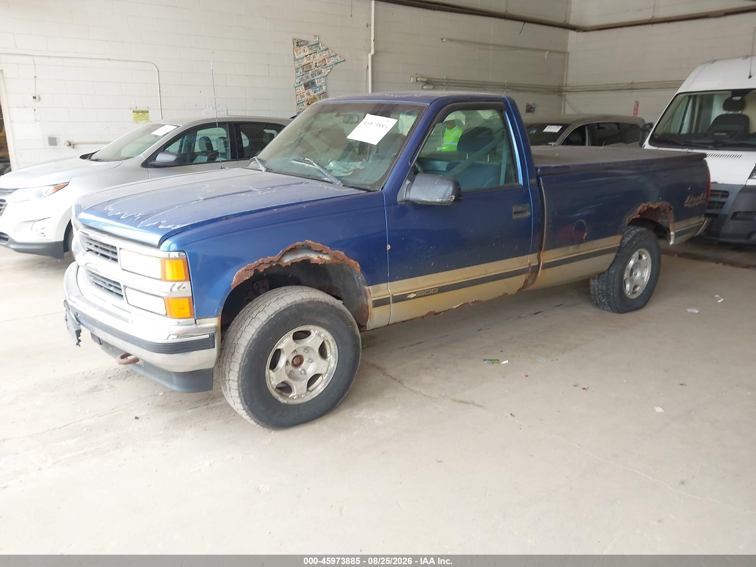 1997 Chevrolet K1500 Fleetside Синий vin: 1GCEK14R7VZ207308