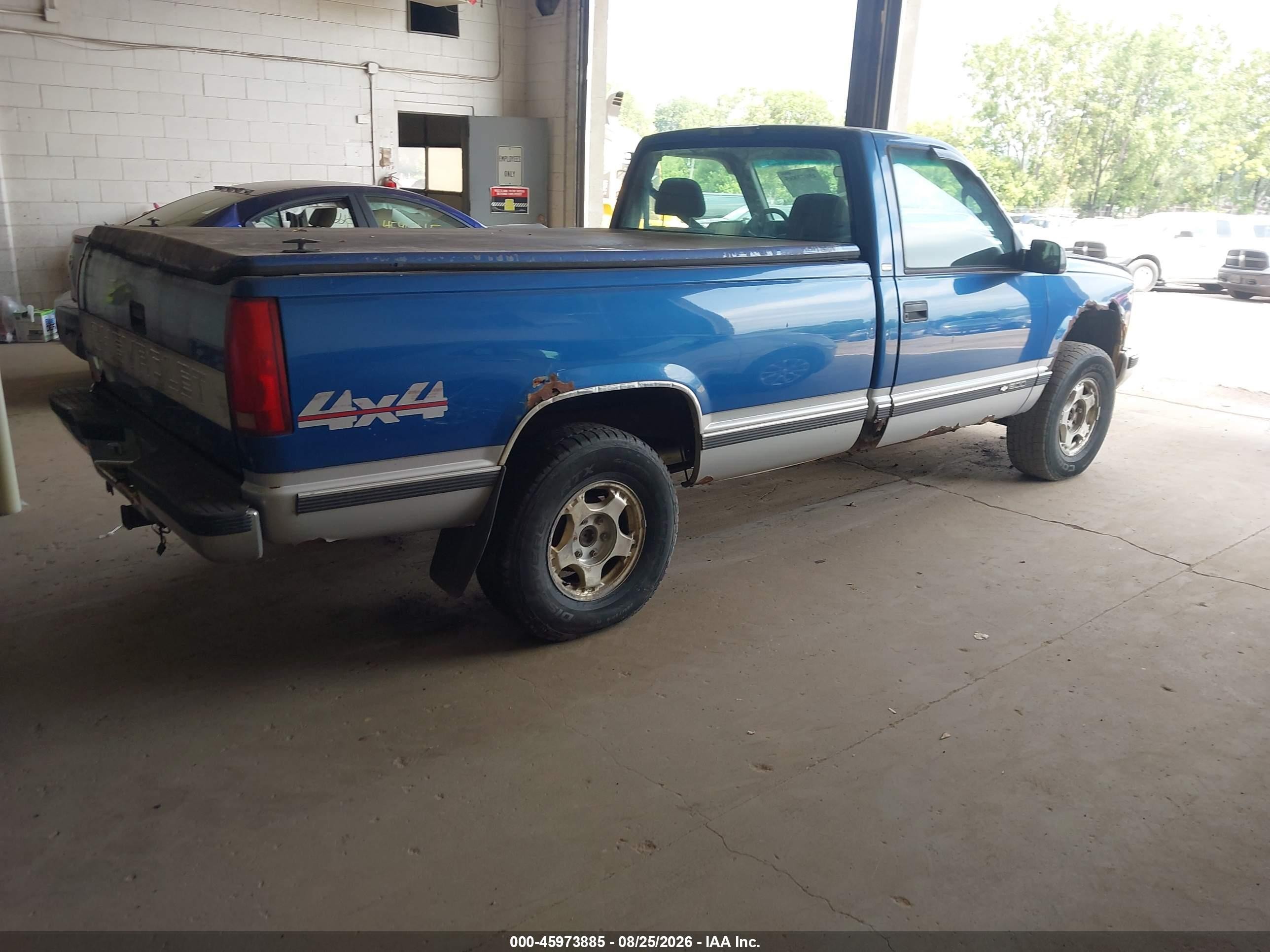 1997 Chevrolet K1500 Fleetside Синий vin: 1GCEK14R7VZ207308