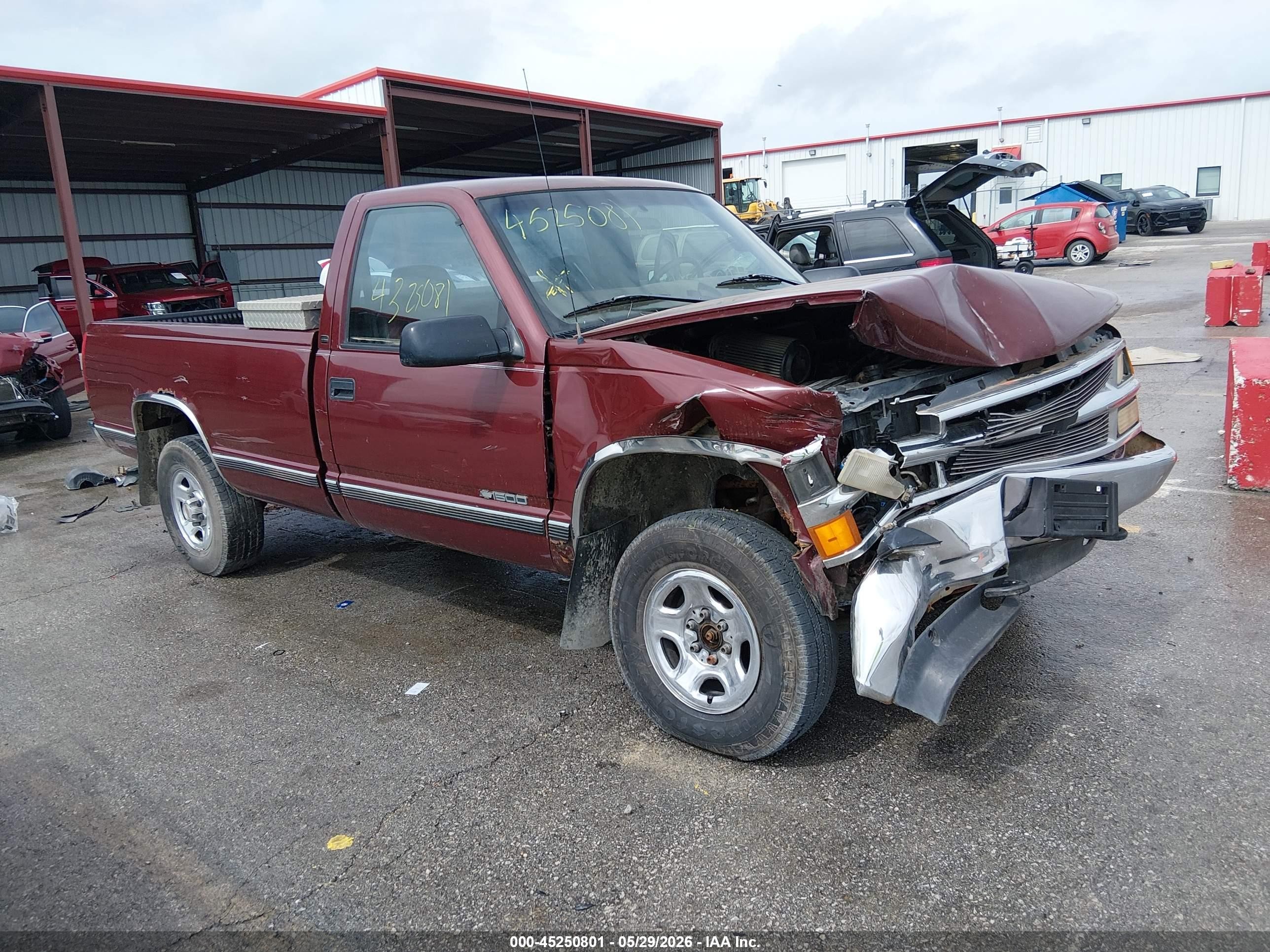1998 Chevrolet K1500 Fleetside/sportside Красный vin: 1GCEK14R8WE172321