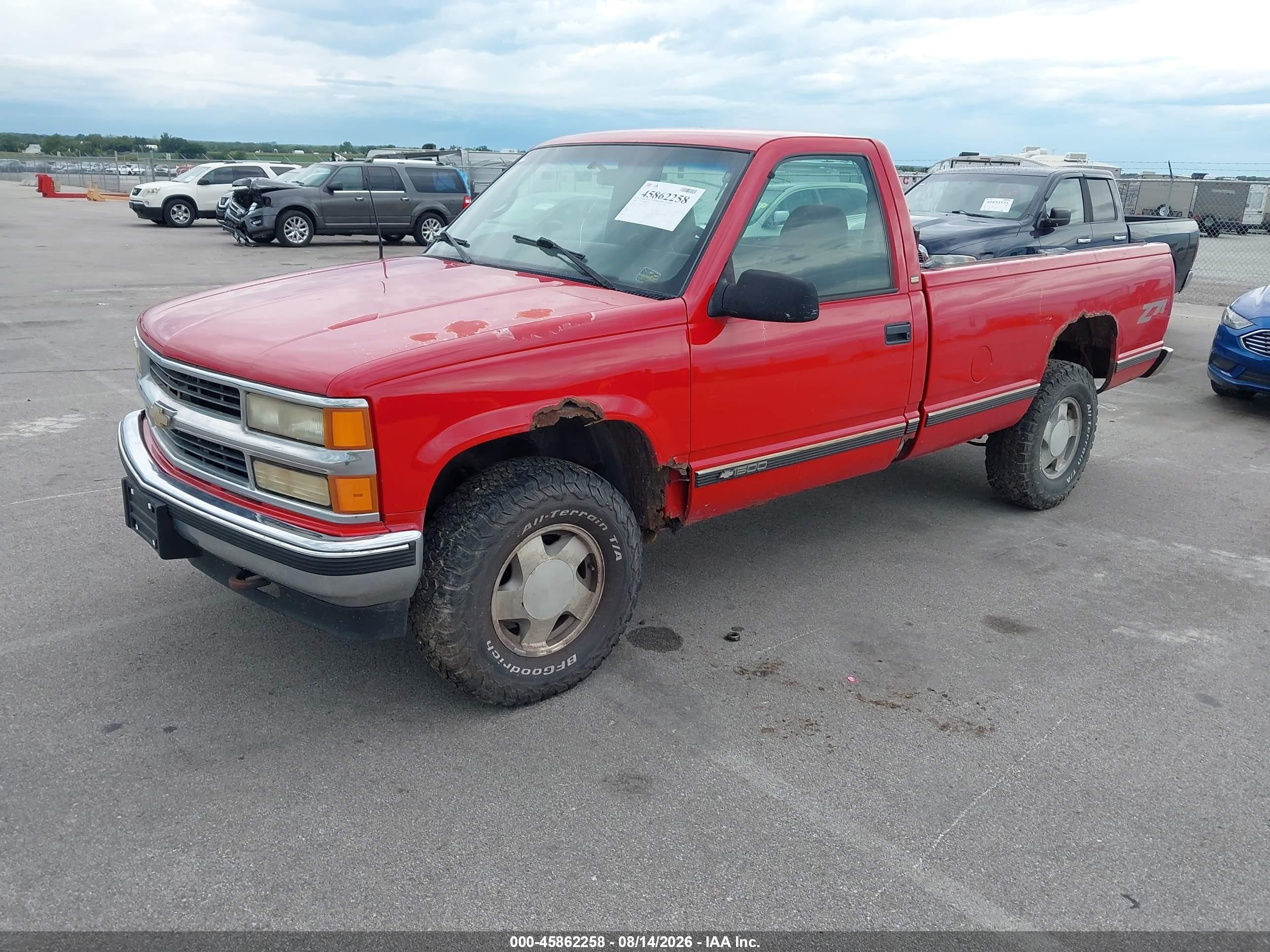 1998 Chevrolet C/k 1500 Fleetside Red vin: 1GCEK14R8WZ104920