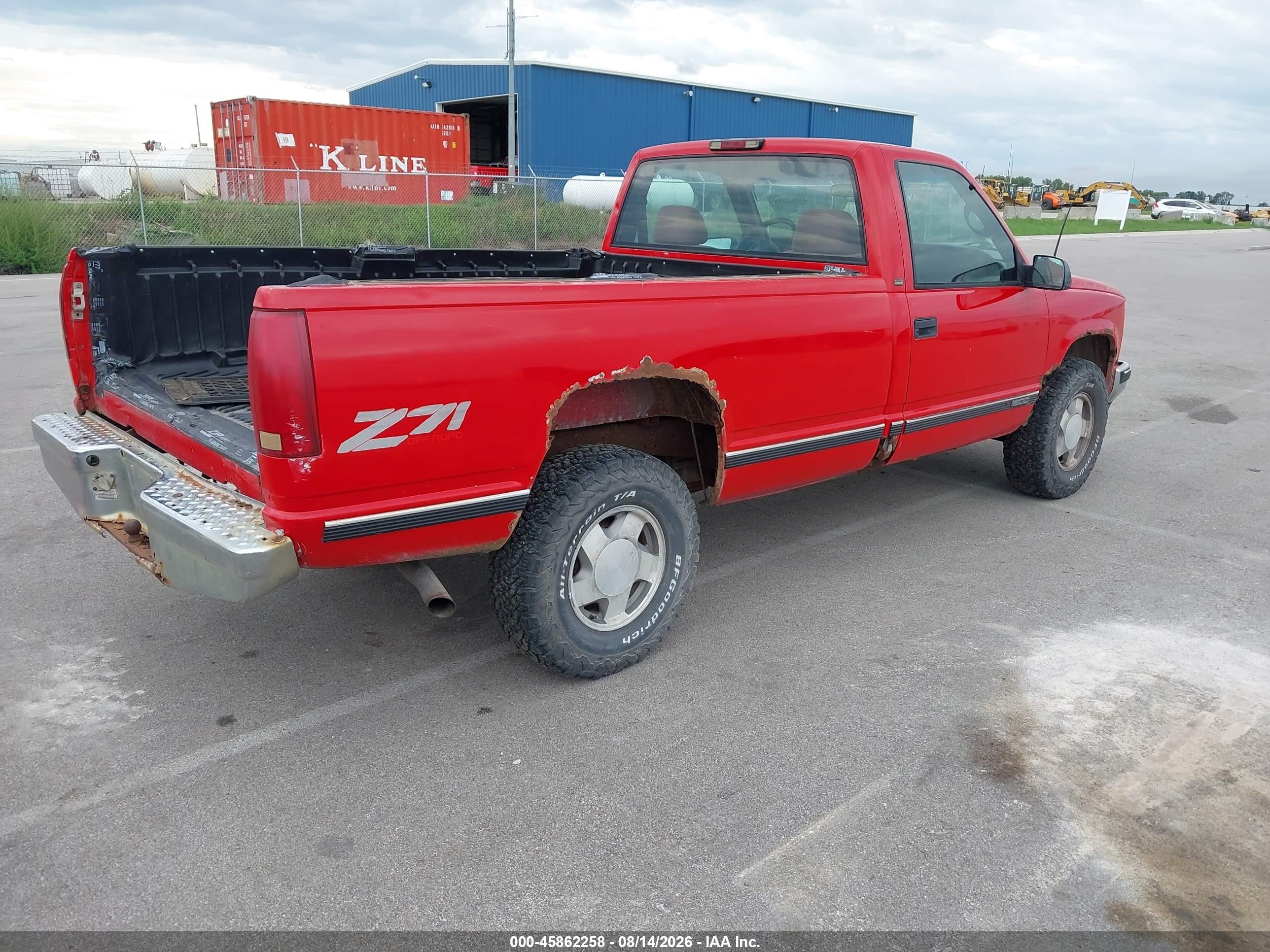 1998 Chevrolet C/k 1500 Fleetside Red vin: 1GCEK14R8WZ104920