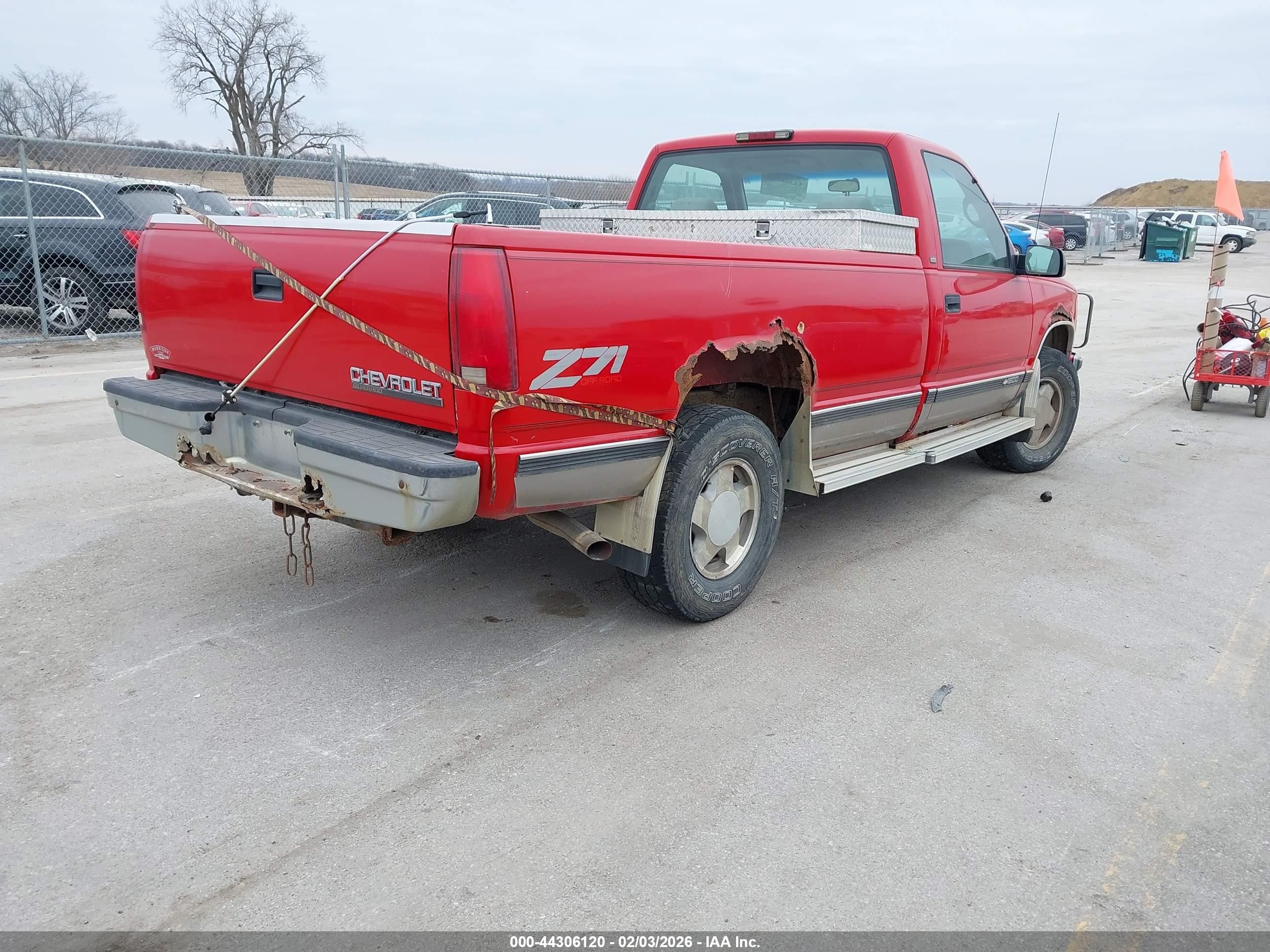 1998 Chevrolet C/k 1500 Fleetside Red vin: 1GCEK14R9WZ204587