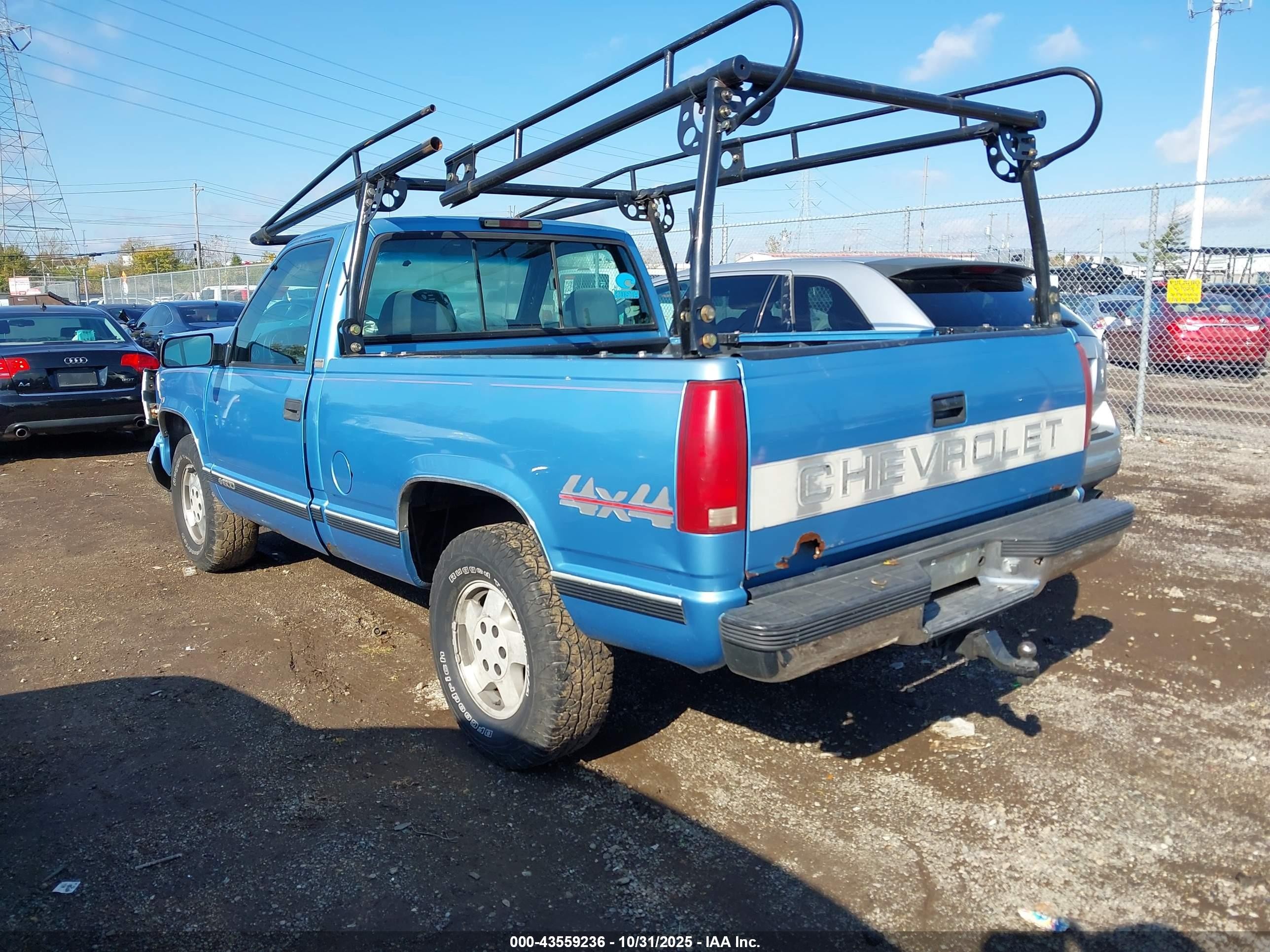 1997 Chevrolet K1500 Fleetside Blue vin: 1GCEK14RXVZ170822