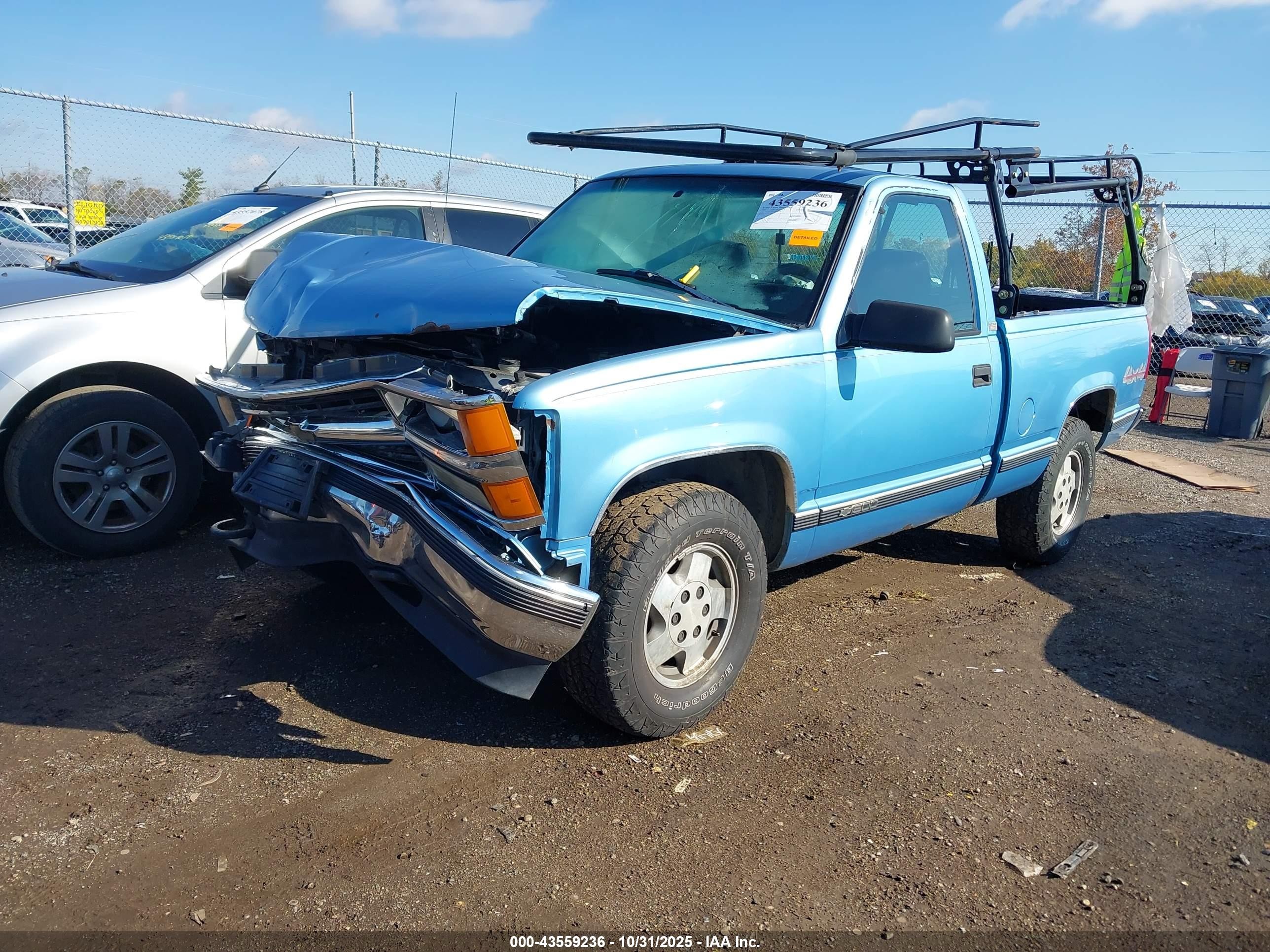 1997 Chevrolet K1500 Fleetside Blue vin: 1GCEK14RXVZ170822