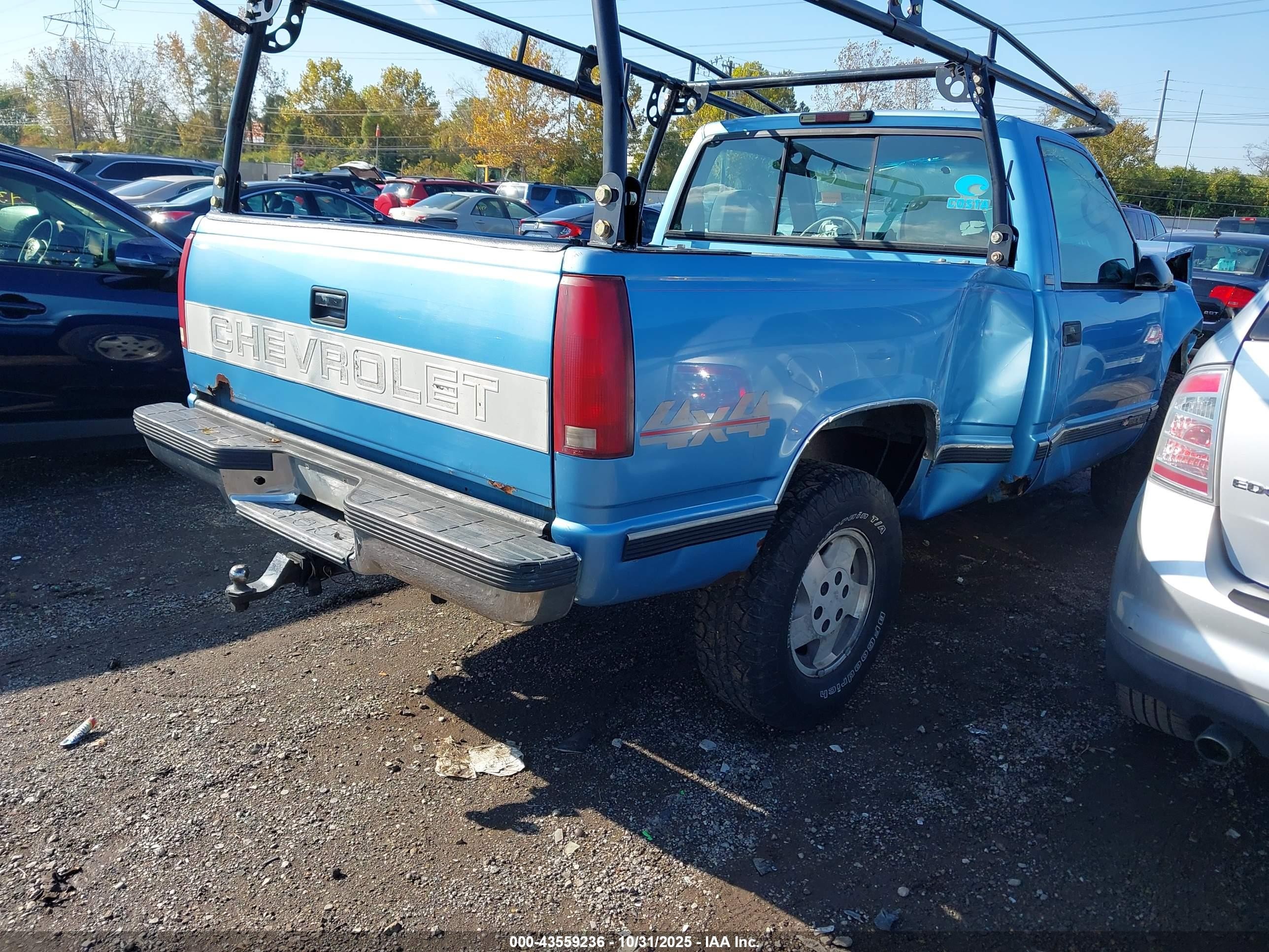 1997 Chevrolet K1500 Fleetside Blue vin: 1GCEK14RXVZ170822