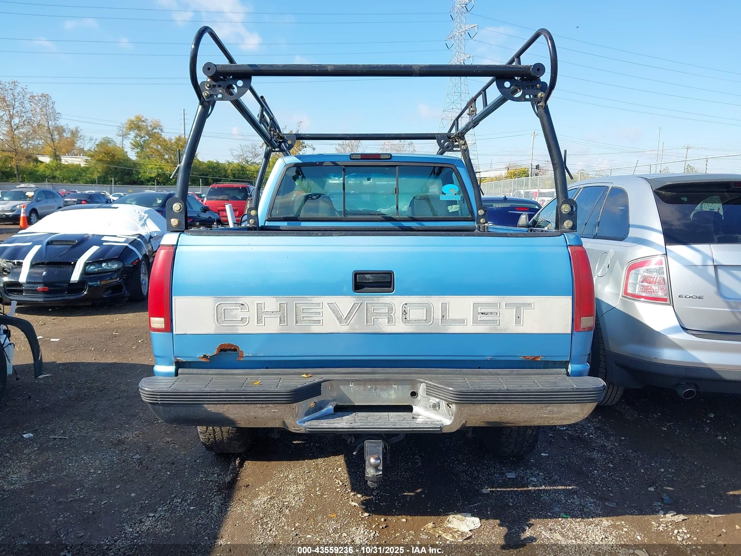 1997 Chevrolet K1500 Fleetside Blue vin: 1GCEK14RXVZ170822