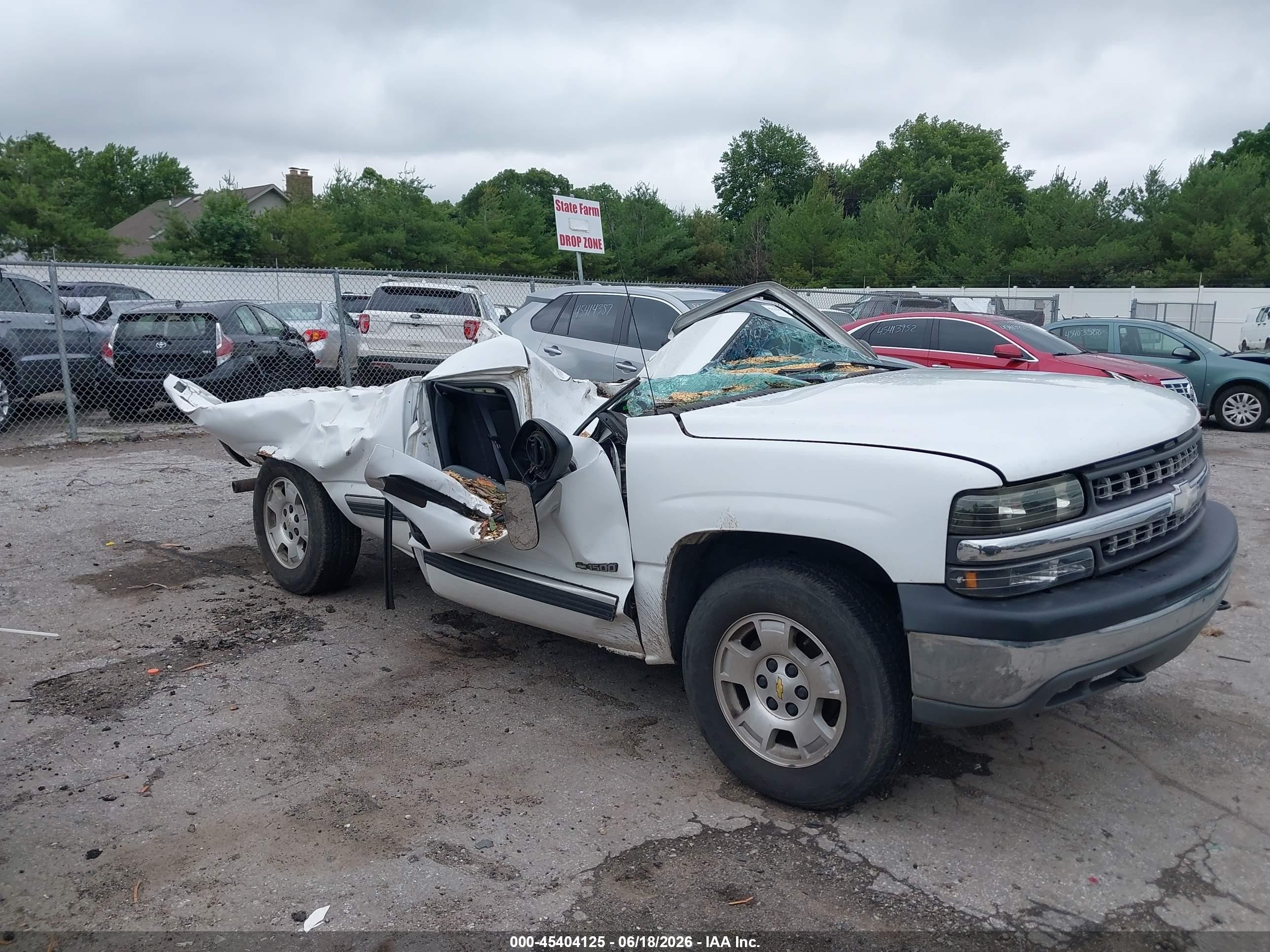 2001 Chevrolet Silverado 1500 Ls White vin: 1GCEK14T11Z236583