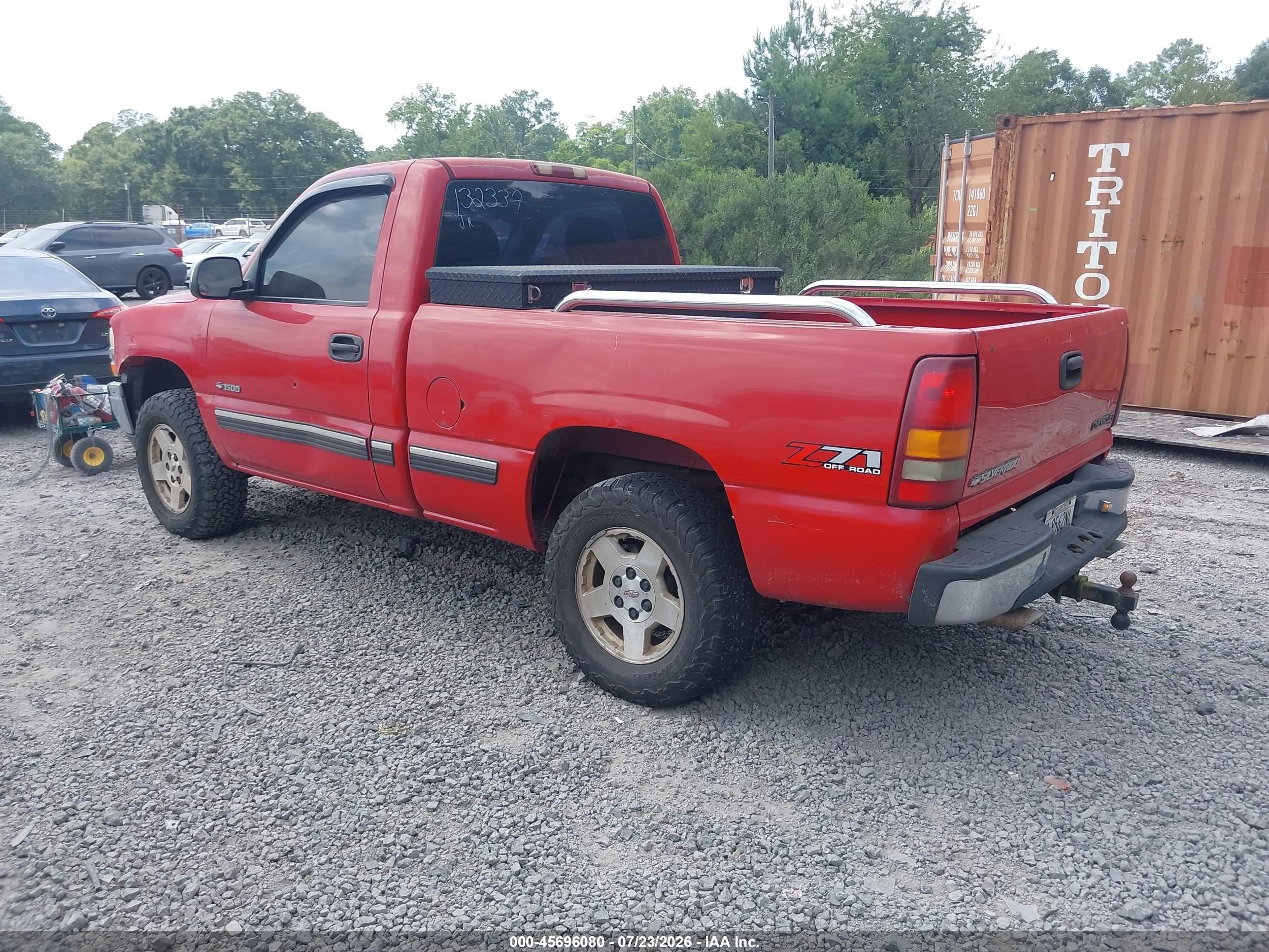 2001 Chevrolet Silverado 1500 Ls Red vin: 1GCEK14T31Z132337