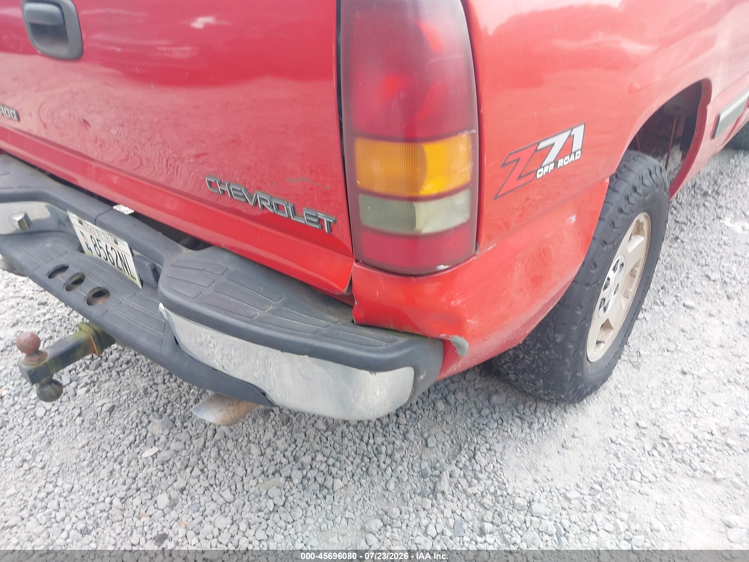 2001 Chevrolet Silverado 1500 Ls Red vin: 1GCEK14T31Z132337