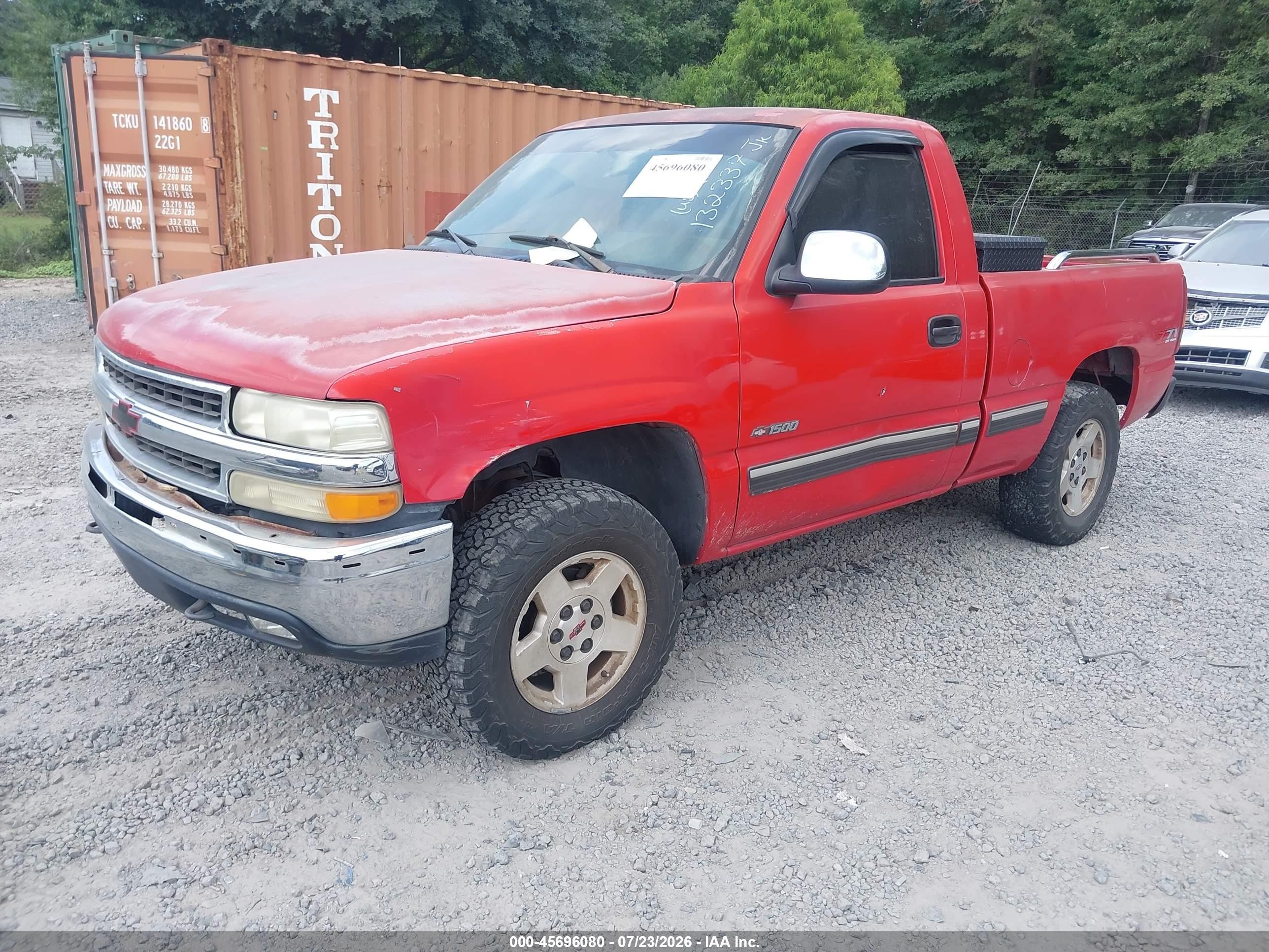 2001 Chevrolet Silverado 1500 Ls Red vin: 1GCEK14T31Z132337