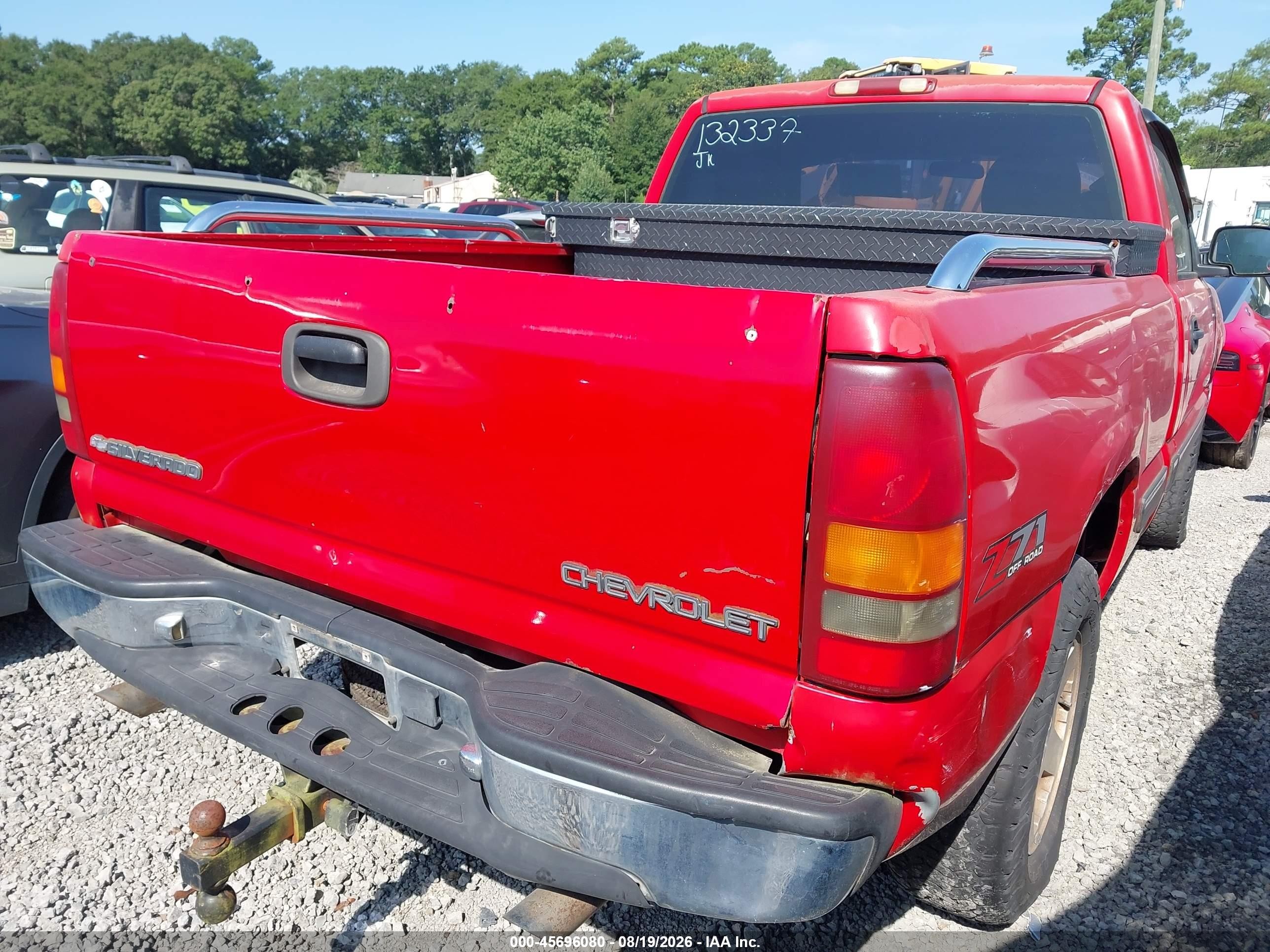 2001 Chevrolet Silverado 1500 Ls Red vin: 1GCEK14T31Z132337