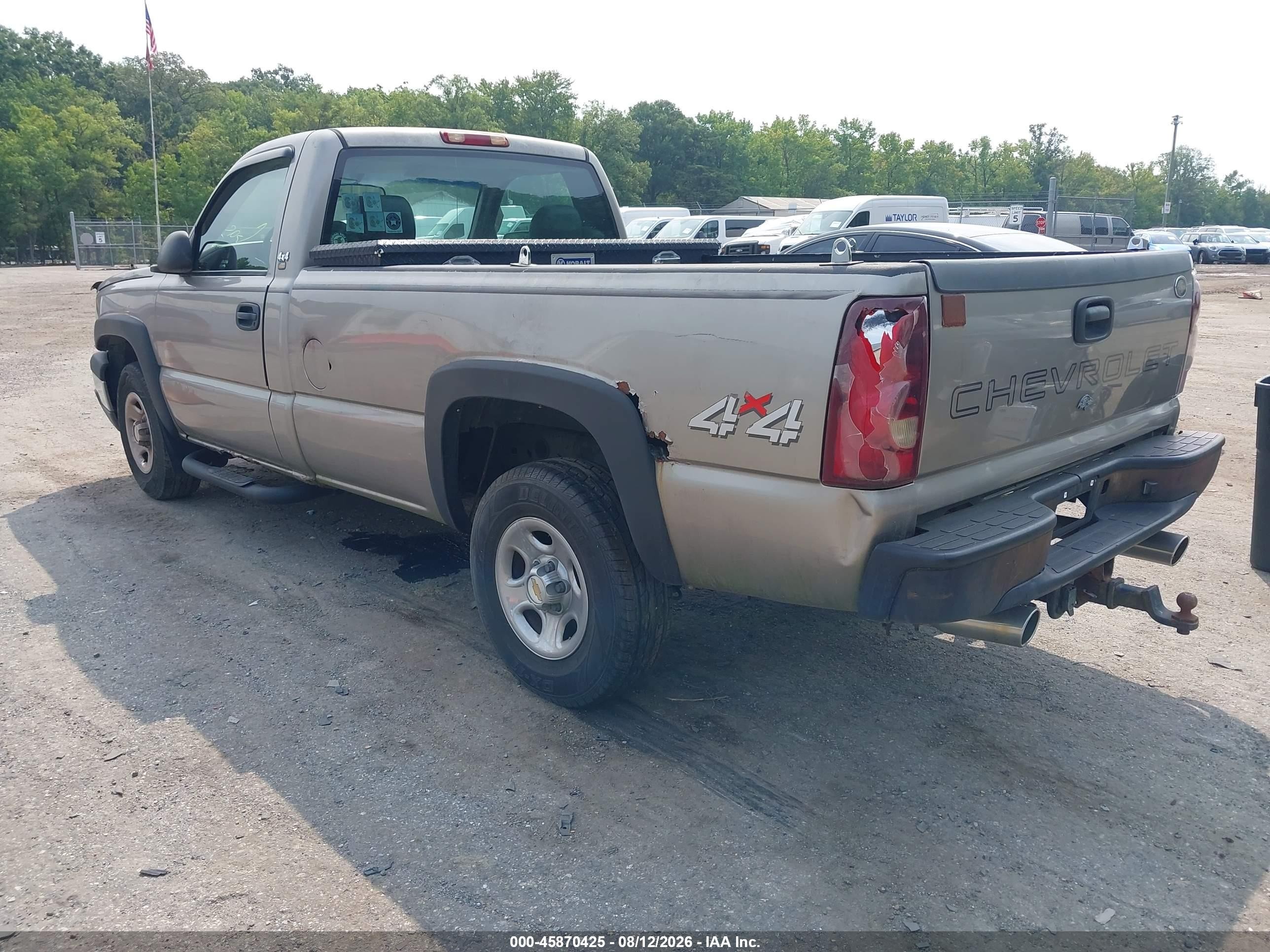 2003 Chevrolet Silverado 1500 Work Truck Gold vin: 1GCEK14T33Z167012