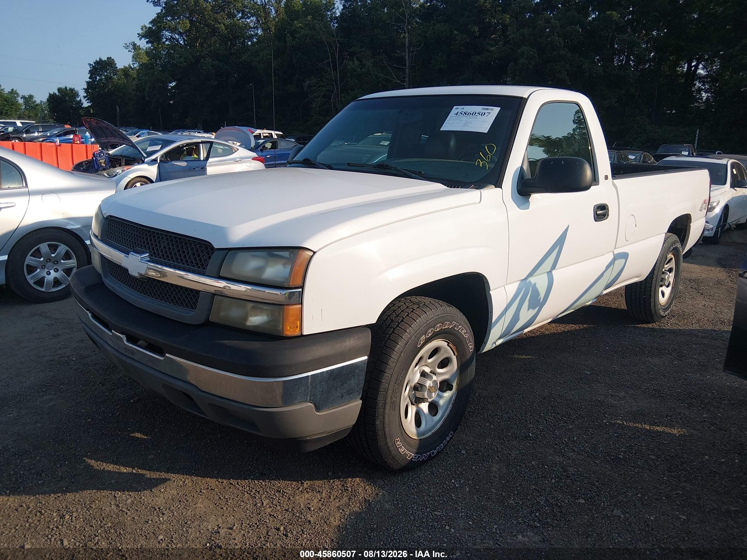 2005 Chevrolet Silverado 1500 Work Truck White vin: 1GCEK14T35Z158300