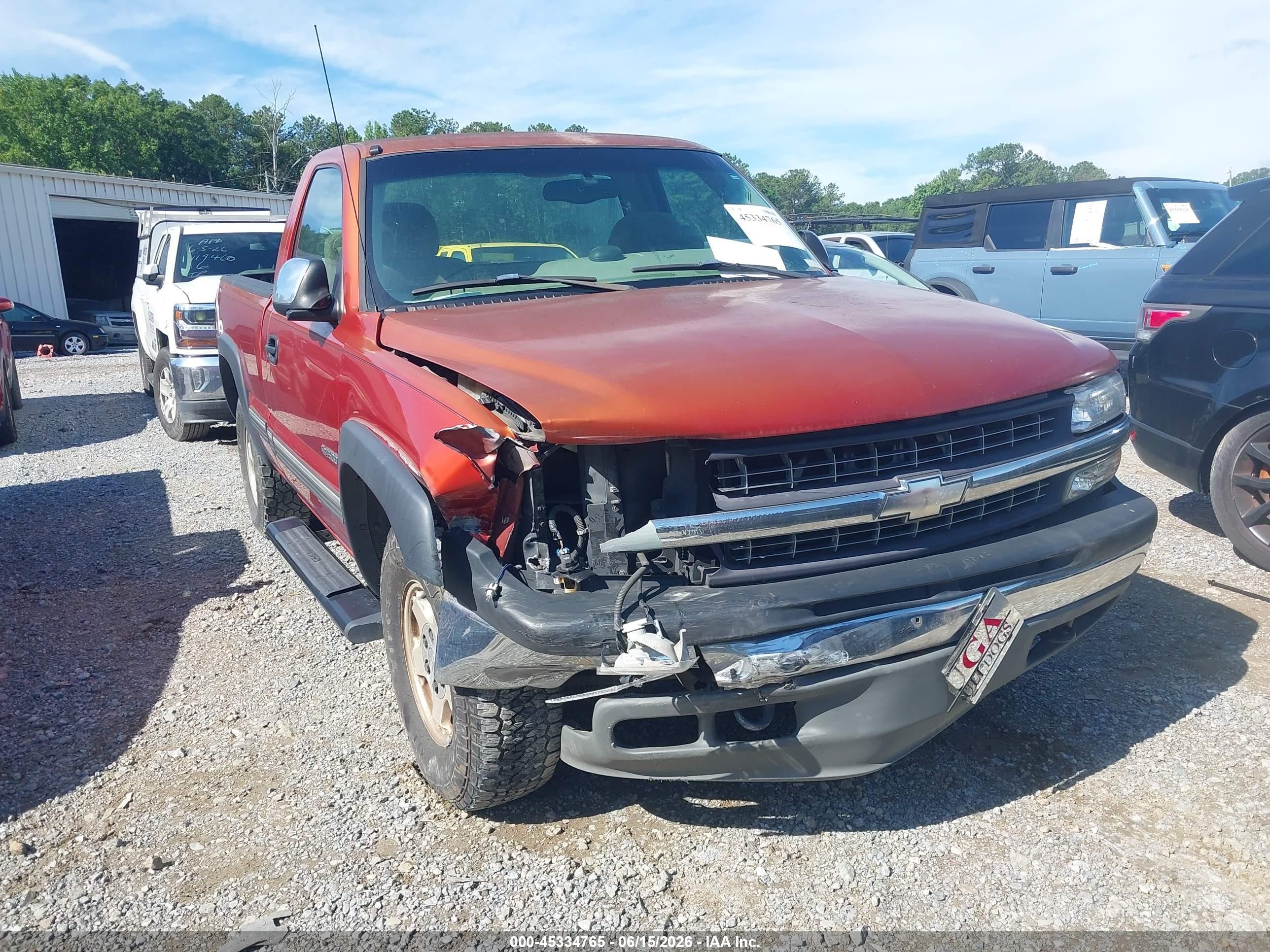 2001 Chevrolet Silverado 1500 Ls Orange vin: 1GCEK14T61Z288047