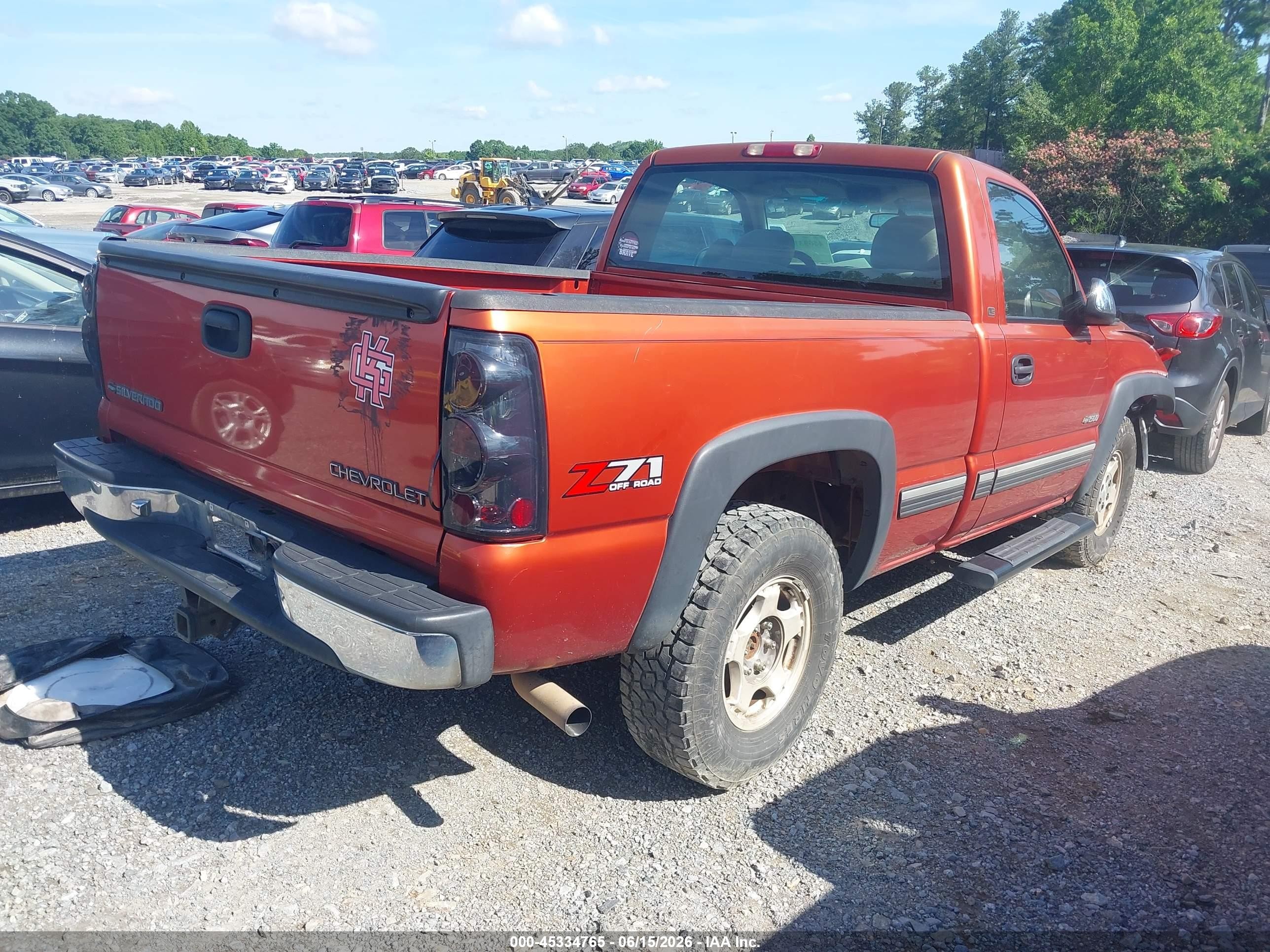 2001 Chevrolet Silverado 1500 Ls Orange vin: 1GCEK14T61Z288047