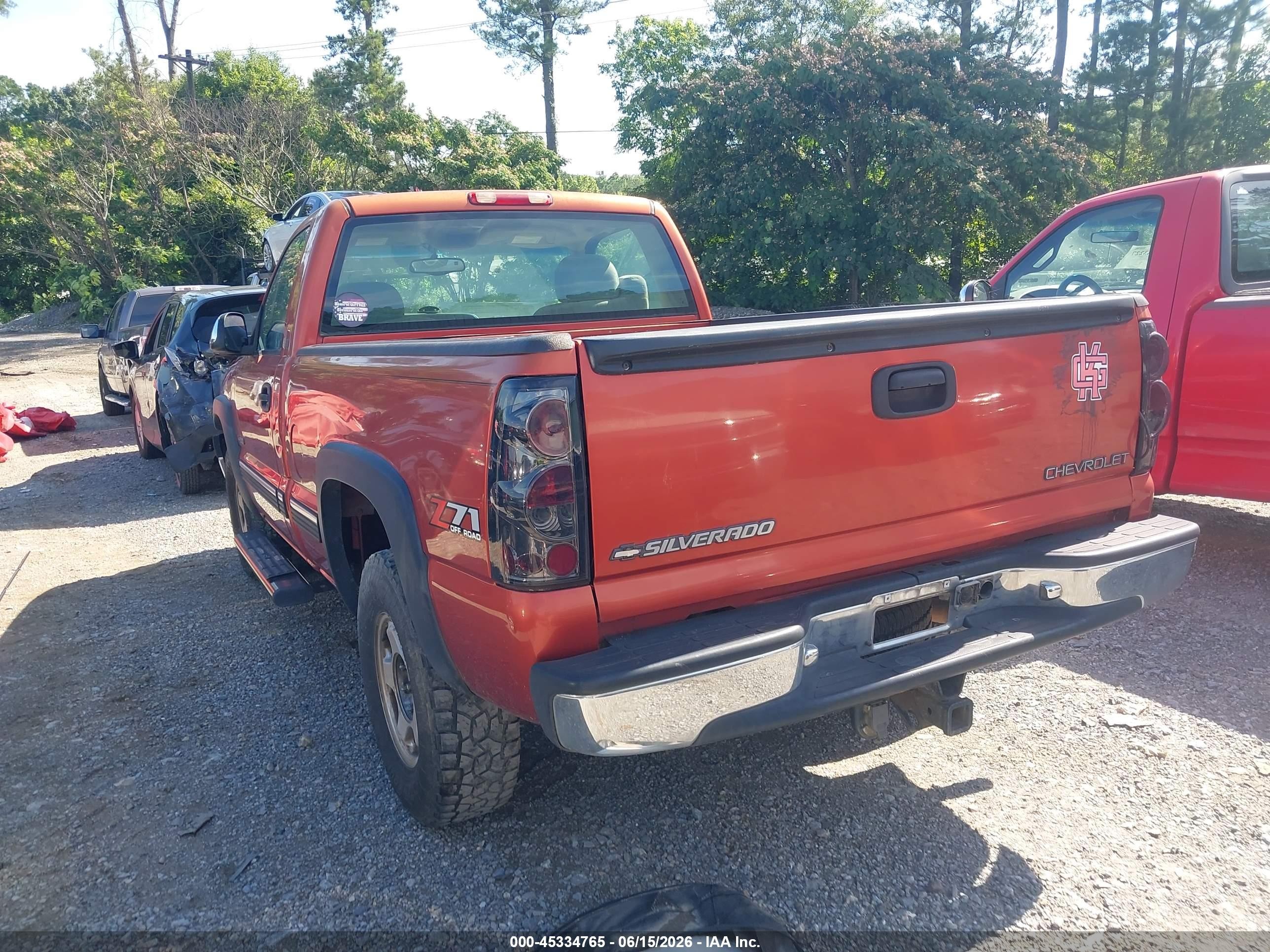 2001 Chevrolet Silverado 1500 Ls Orange vin: 1GCEK14T61Z288047