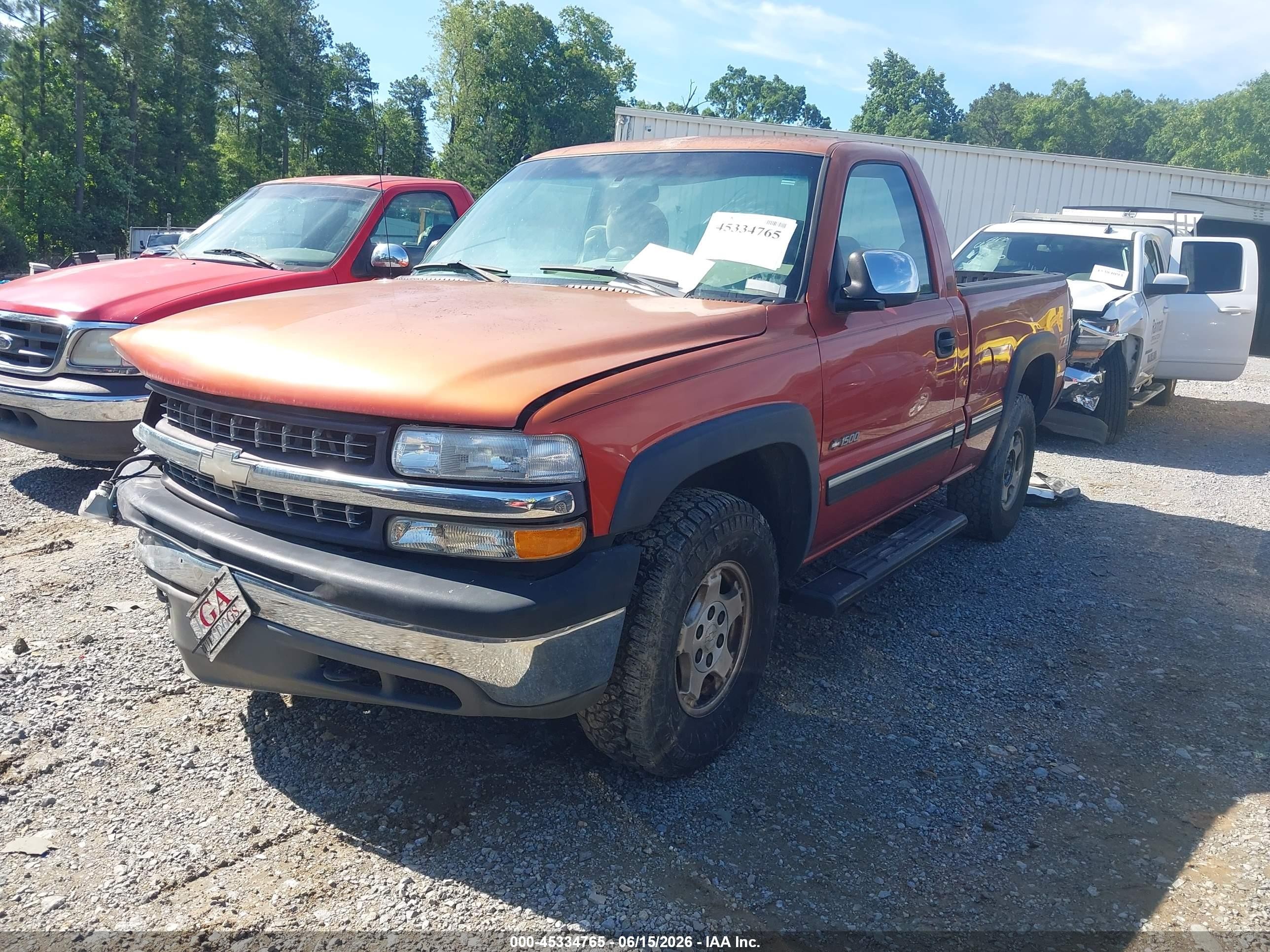 2001 Chevrolet Silverado 1500 Ls Orange vin: 1GCEK14T61Z288047