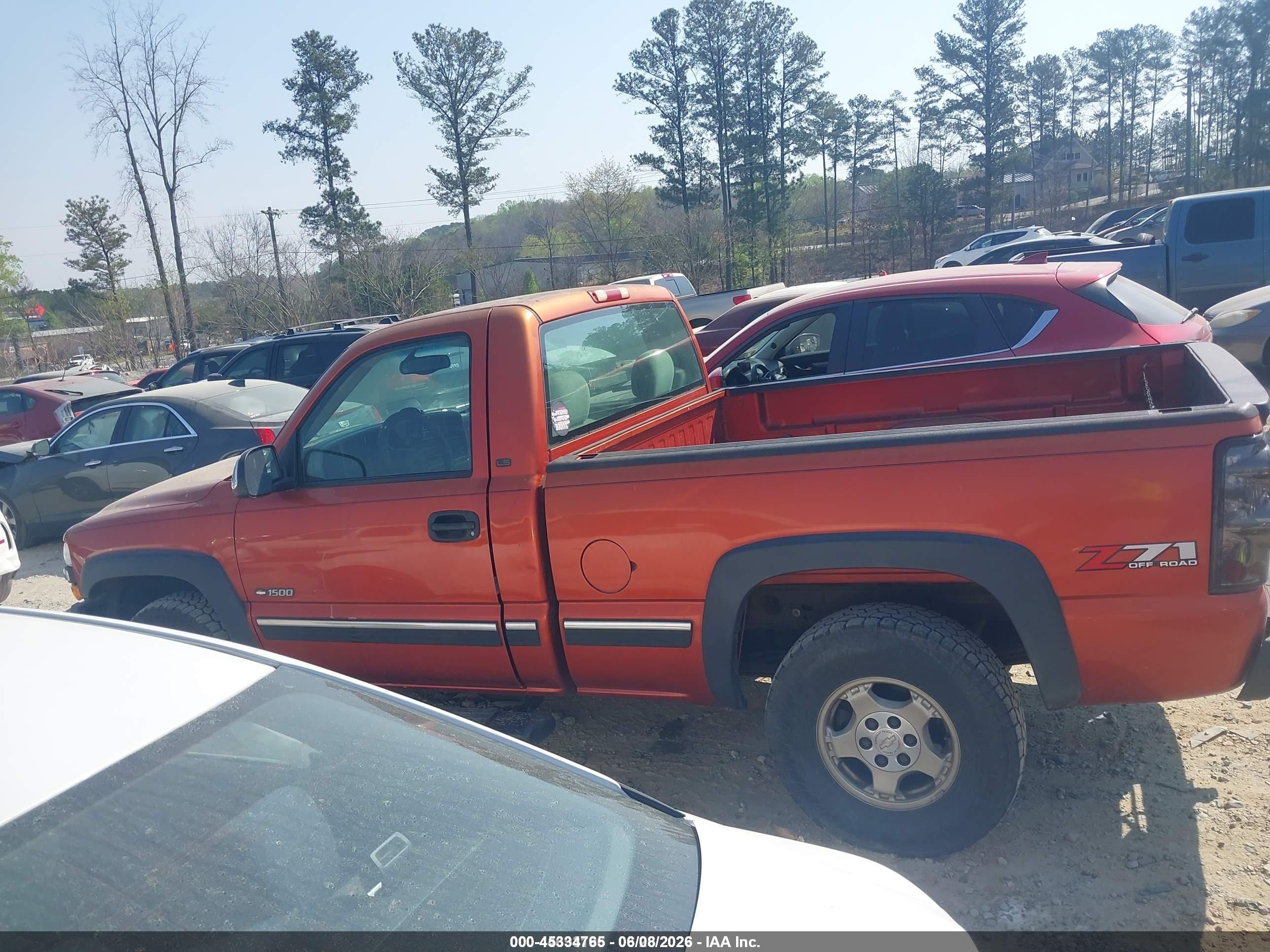 2001 Chevrolet Silverado 1500 Ls Orange vin: 1GCEK14T61Z288047