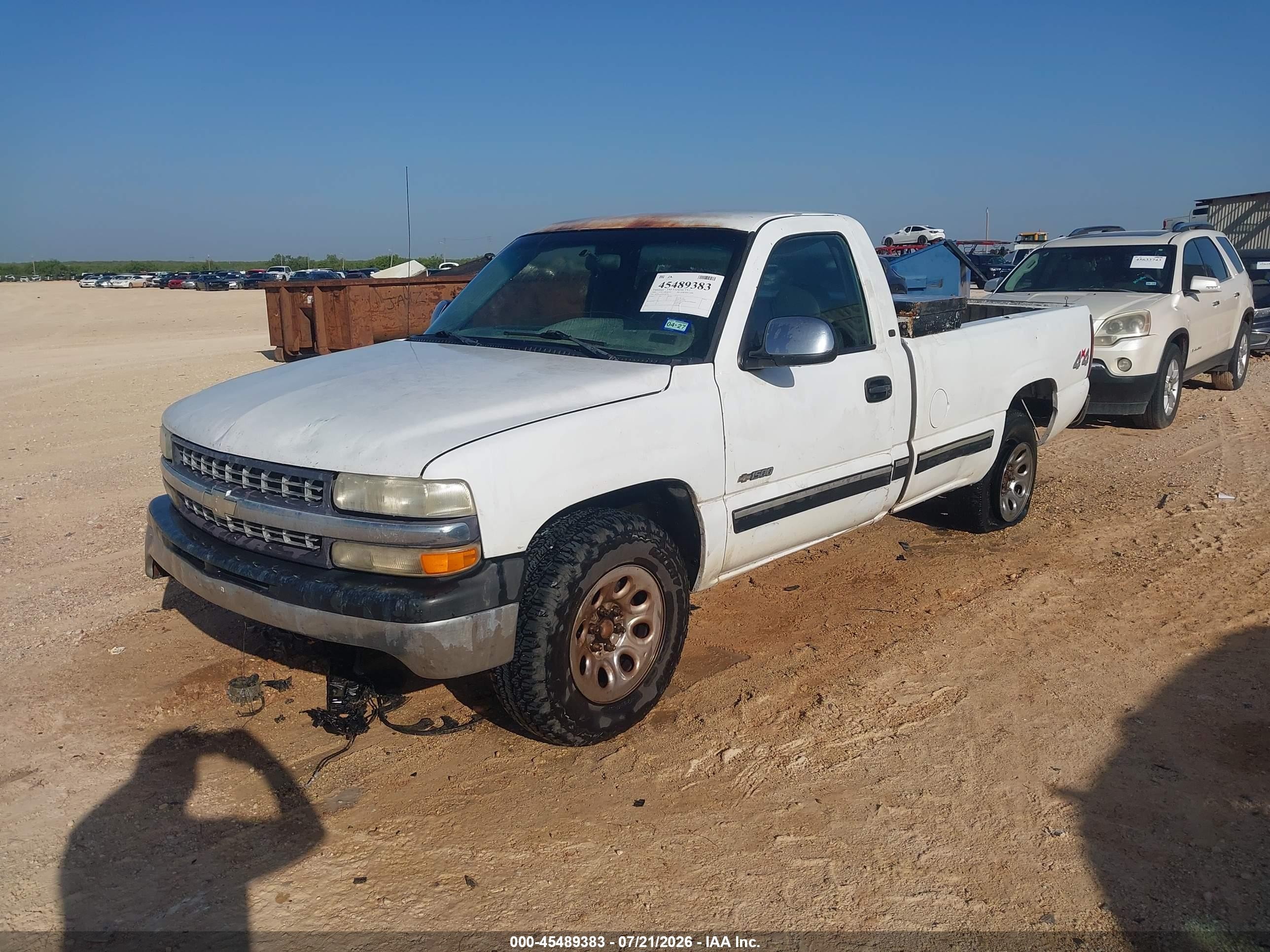 1999 Chevrolet Silverado 1500   Белый vin: 1GCEK14T6XE201778