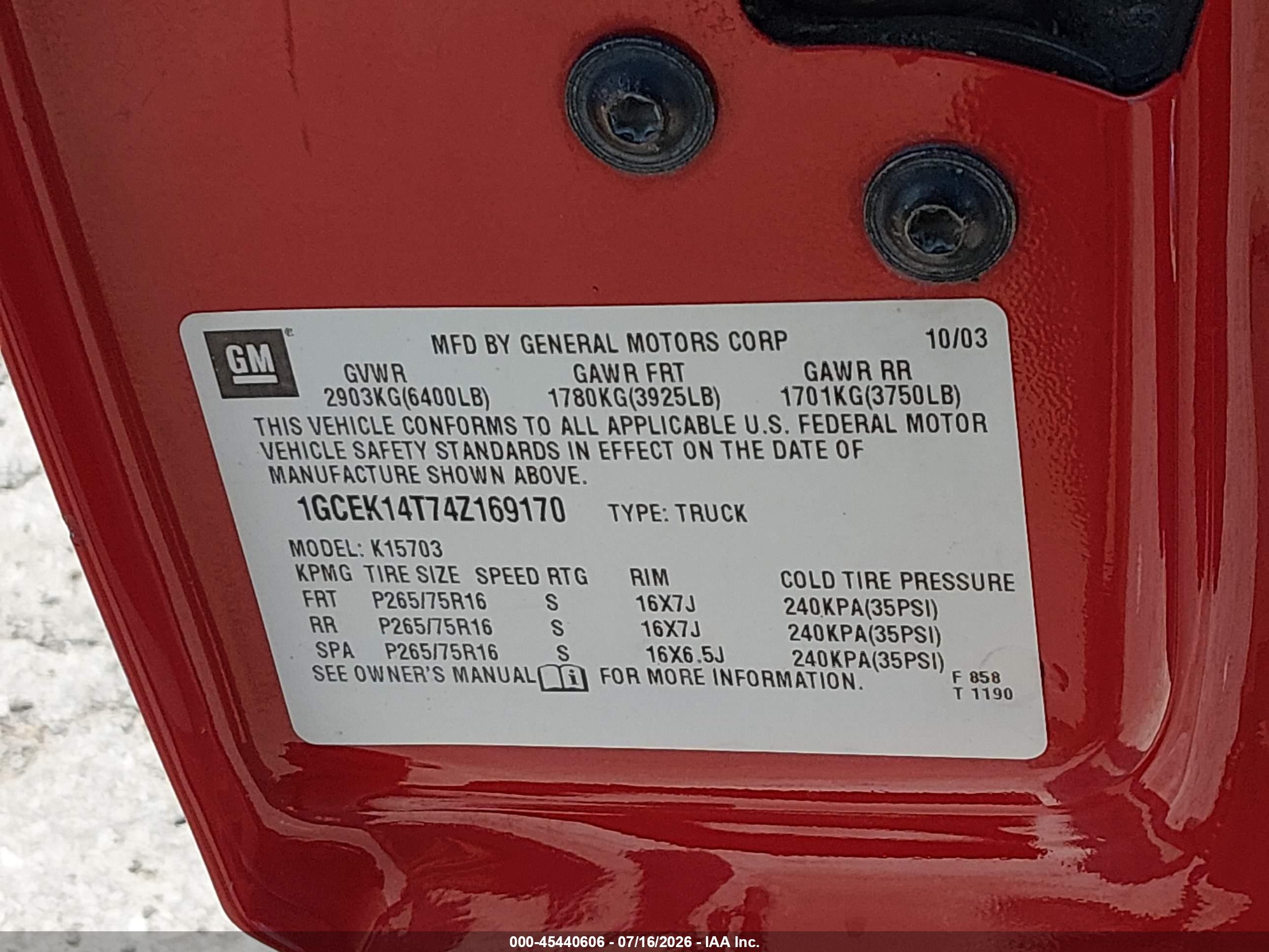 2004 Chevrolet Silverado 1500 Z71 Red vin: 1GCEK14T74Z169170