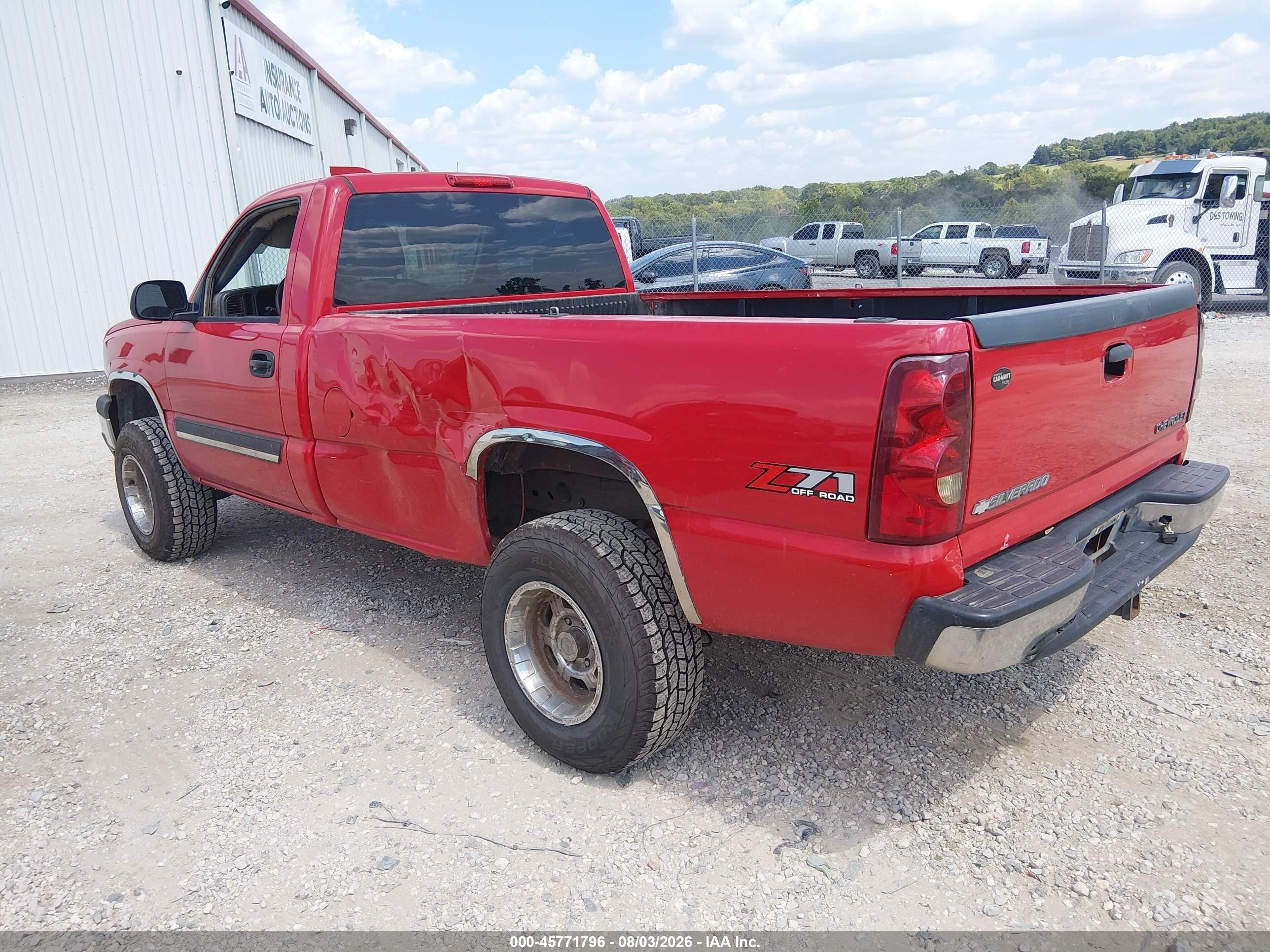 2003 Chevrolet Silverado 1500 Ls Red vin: 1GCEK14T93E377217