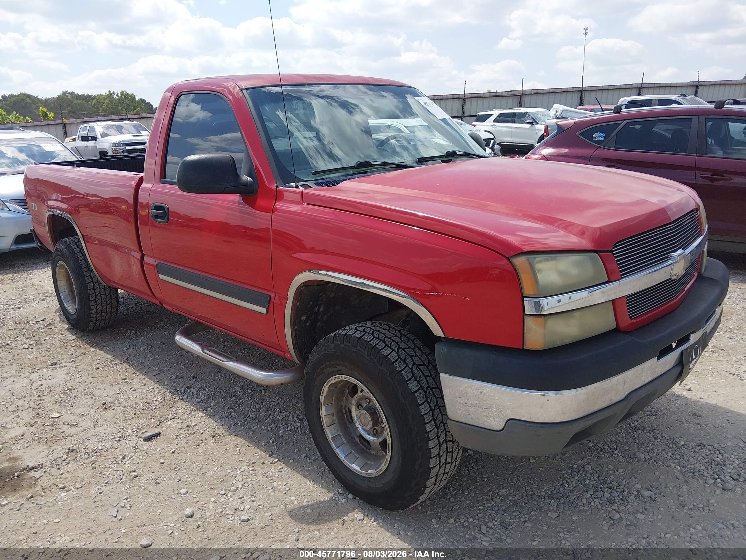 2003 Chevrolet Silverado 1500 Ls Red vin: 1GCEK14T93E377217