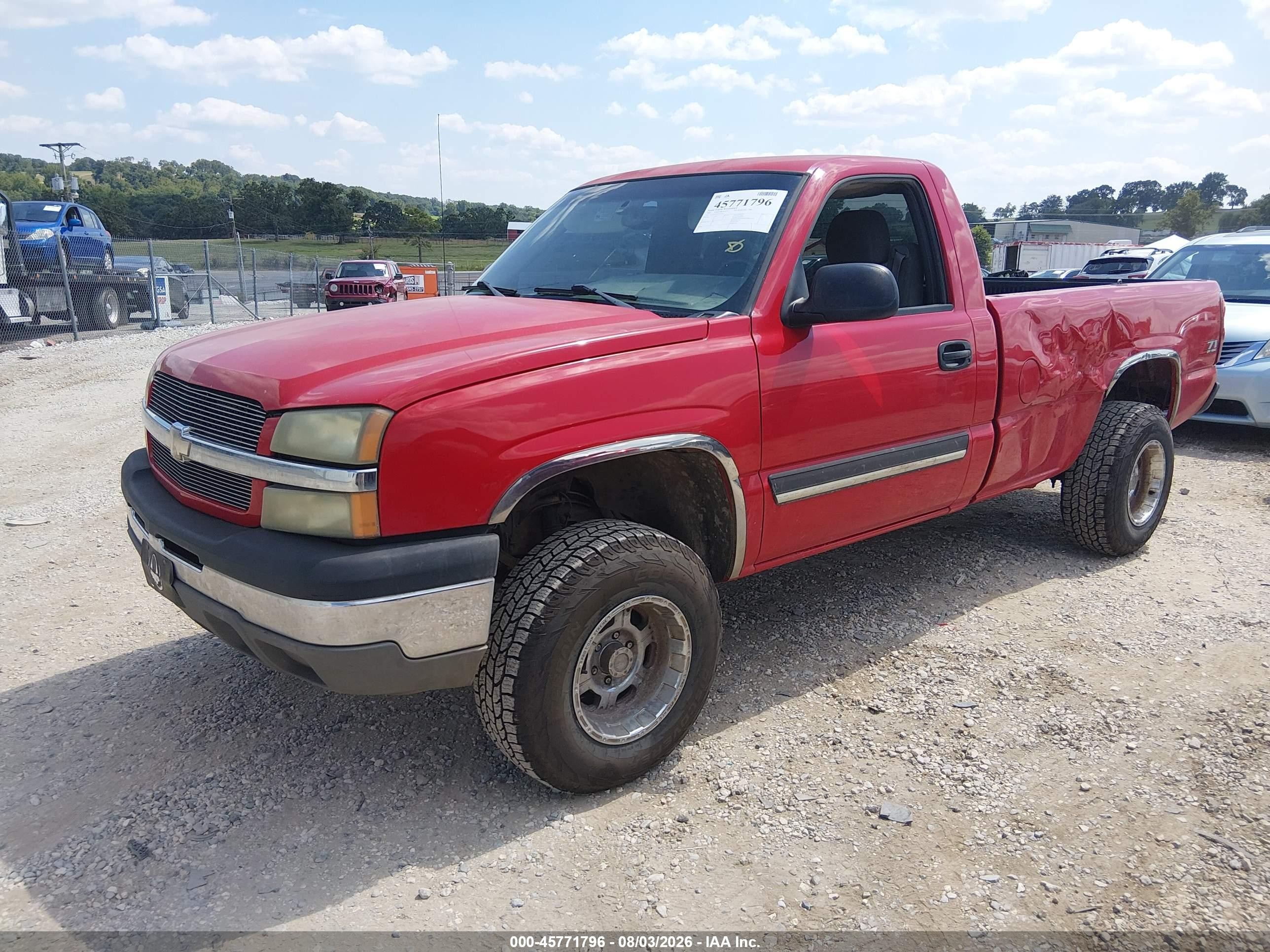 2003 Chevrolet Silverado 1500 Ls Red vin: 1GCEK14T93E377217