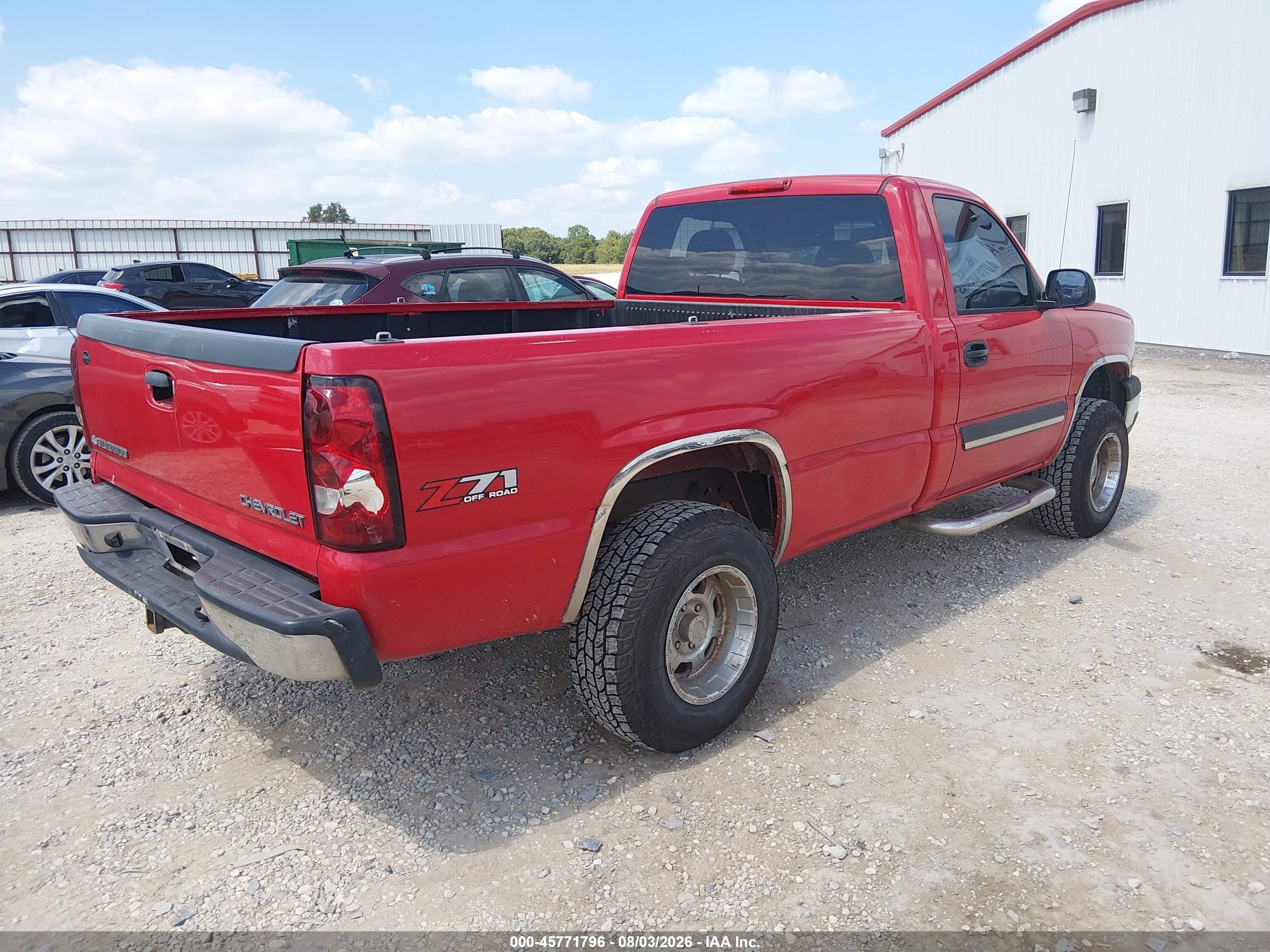2003 Chevrolet Silverado 1500 Ls Red vin: 1GCEK14T93E377217