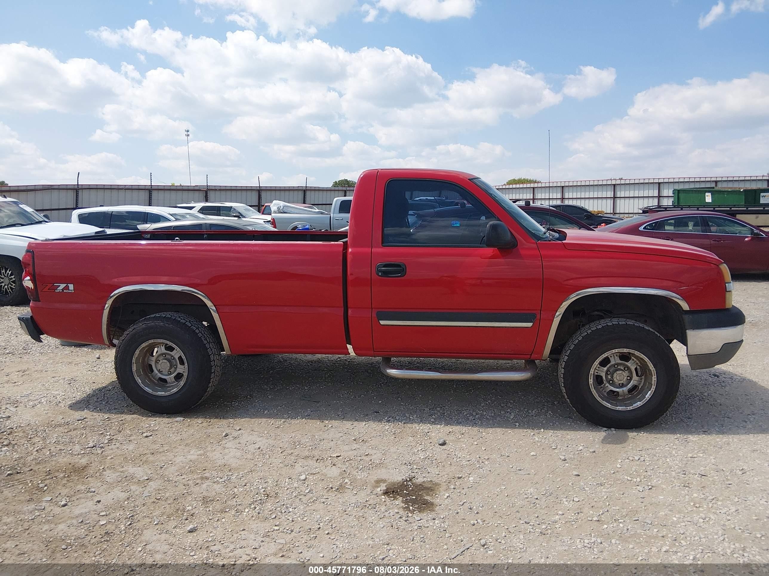 2003 Chevrolet Silverado 1500 Ls Red vin: 1GCEK14T93E377217