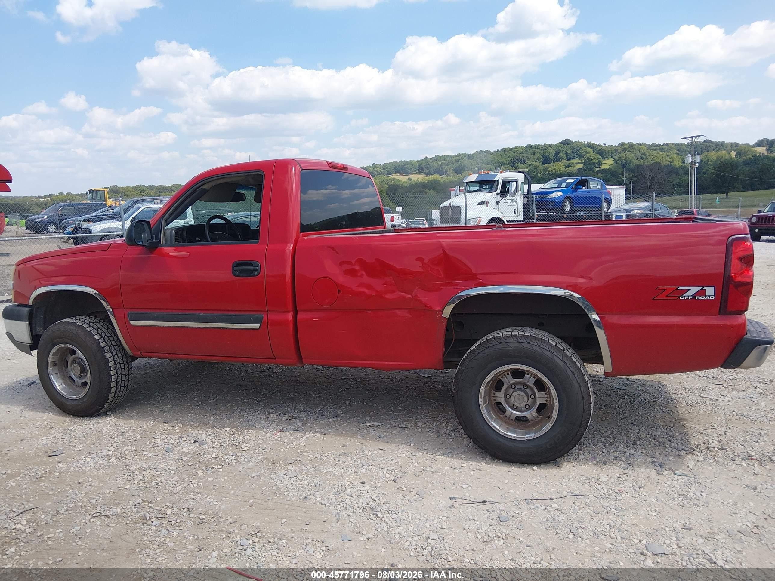 2003 Chevrolet Silverado 1500 Ls Red vin: 1GCEK14T93E377217