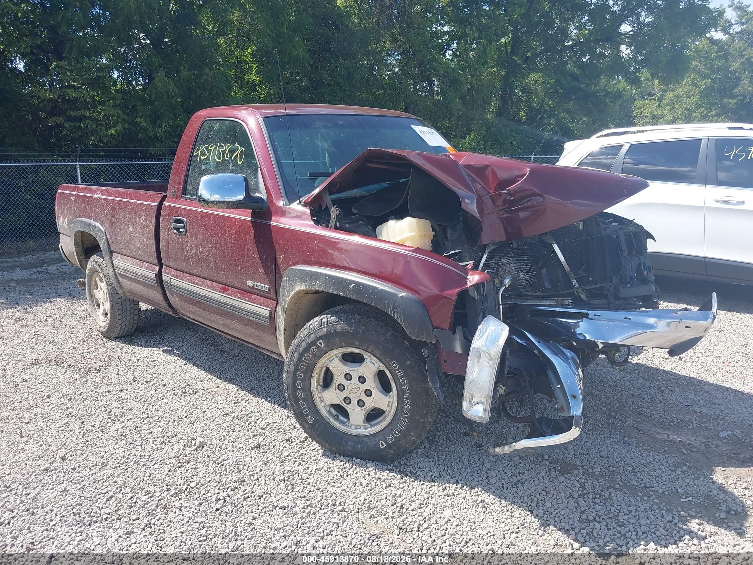 2000 Chevrolet Silverado 1500 Ls Burgundy vin: 1GCEK14TXYE358909