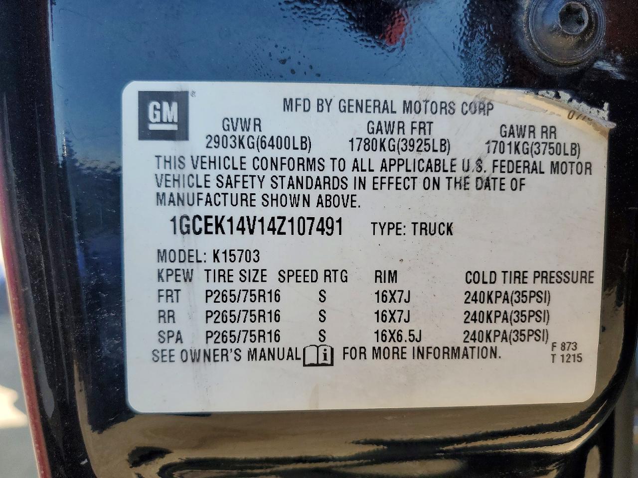 2004 Chevrolet Silverado K1500 Two Tone vin: 1GCEK14V14Z107491