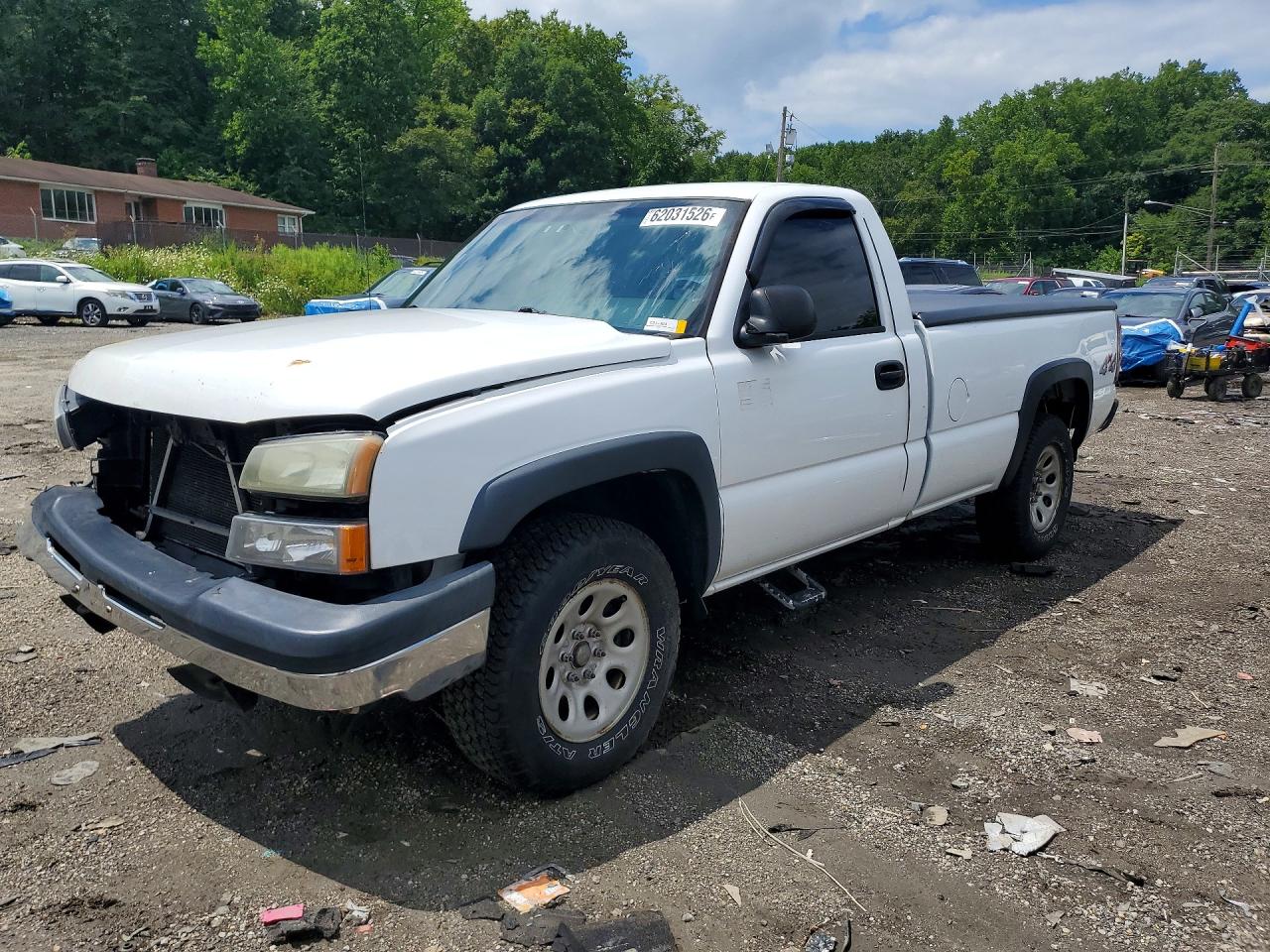 2006 Chevrolet Silverado K1500 White vin: 1GCEK14V36E169906