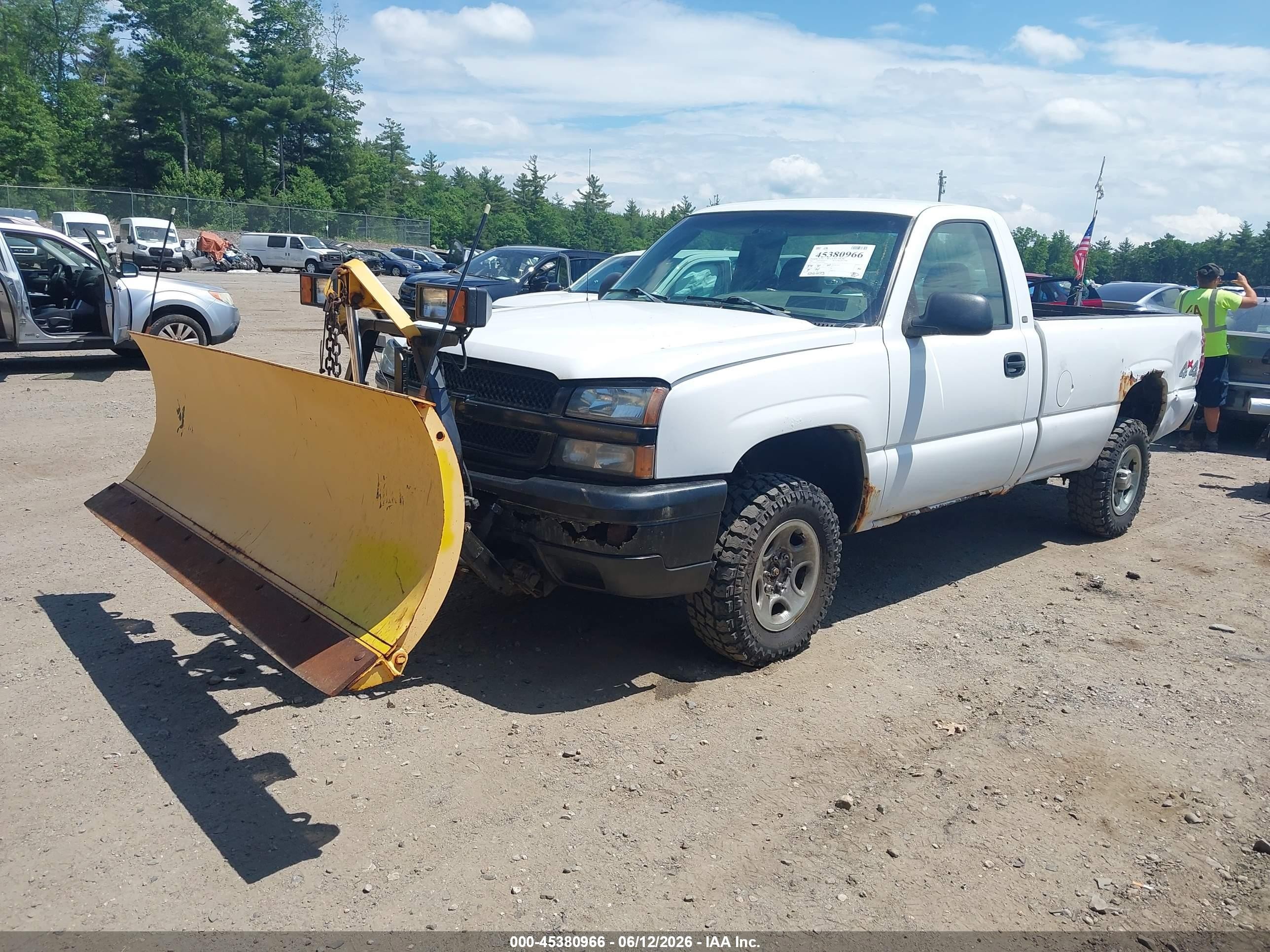 2003 Chevrolet Silverado 1500 Work Truck White vin: 1GCEK14V53Z191958