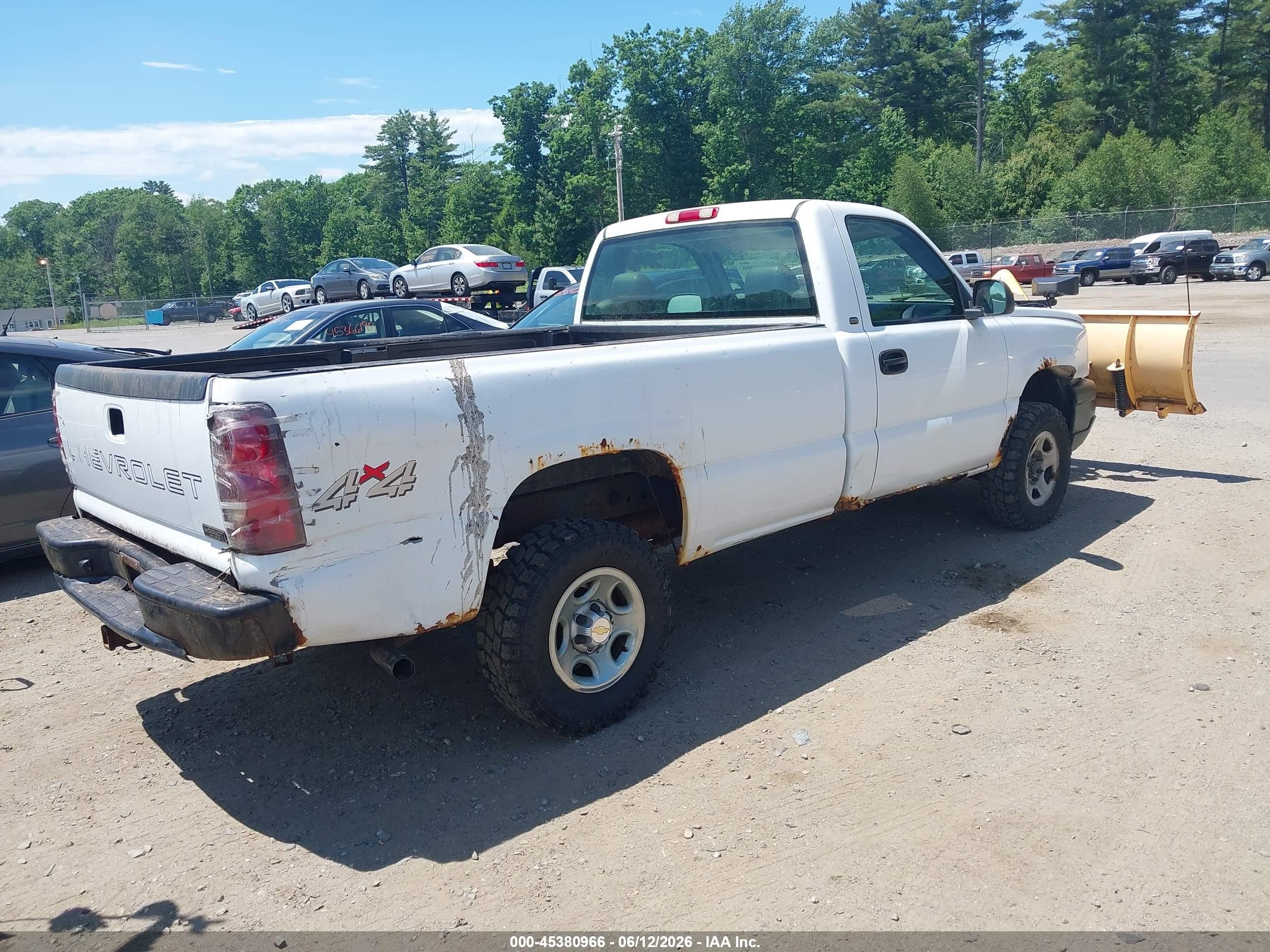 2003 Chevrolet Silverado 1500 Work Truck White vin: 1GCEK14V53Z191958