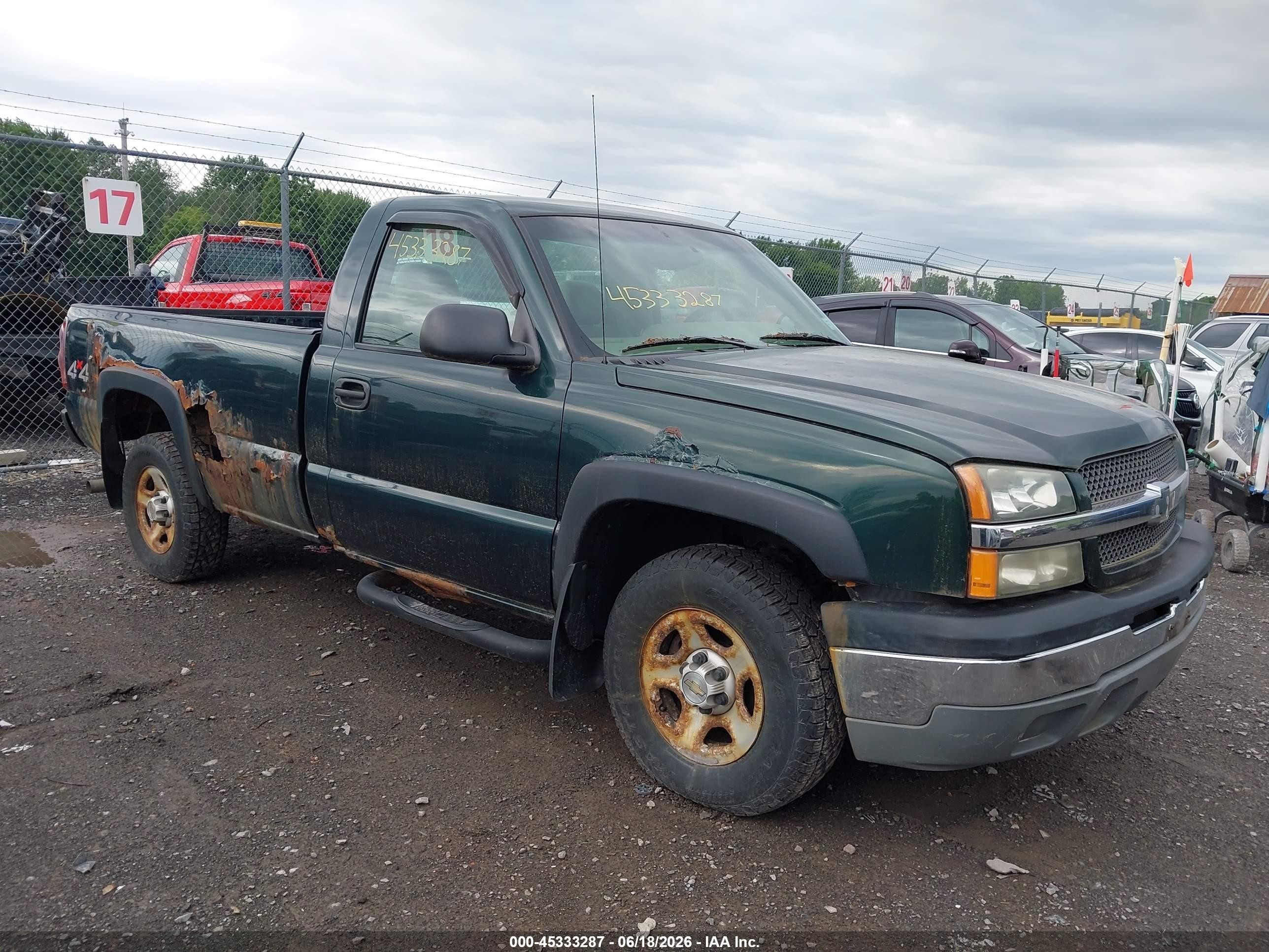 2003 Chevrolet Silverado 1500 Work Truck Green vin: 1GCEK14V63Z239614