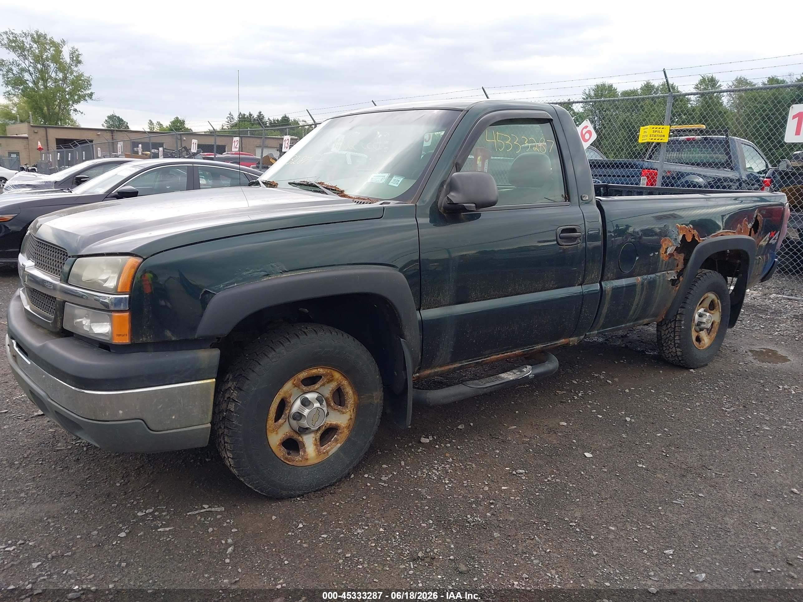 2003 Chevrolet Silverado 1500 Work Truck Green vin: 1GCEK14V63Z239614