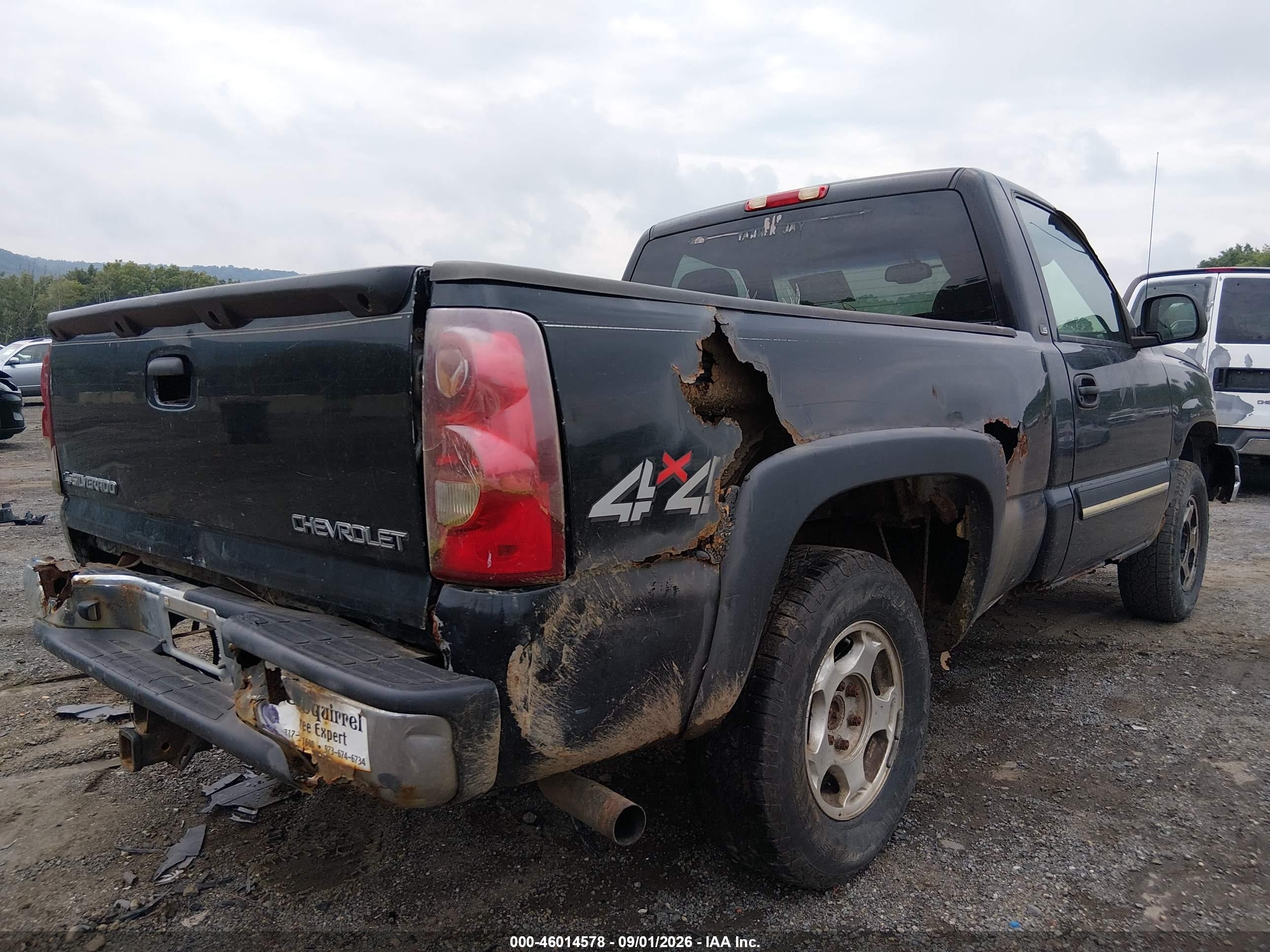 2003 Chevrolet Silverado 1500 Ls Black vin: 1GCEK14VX3Z318638