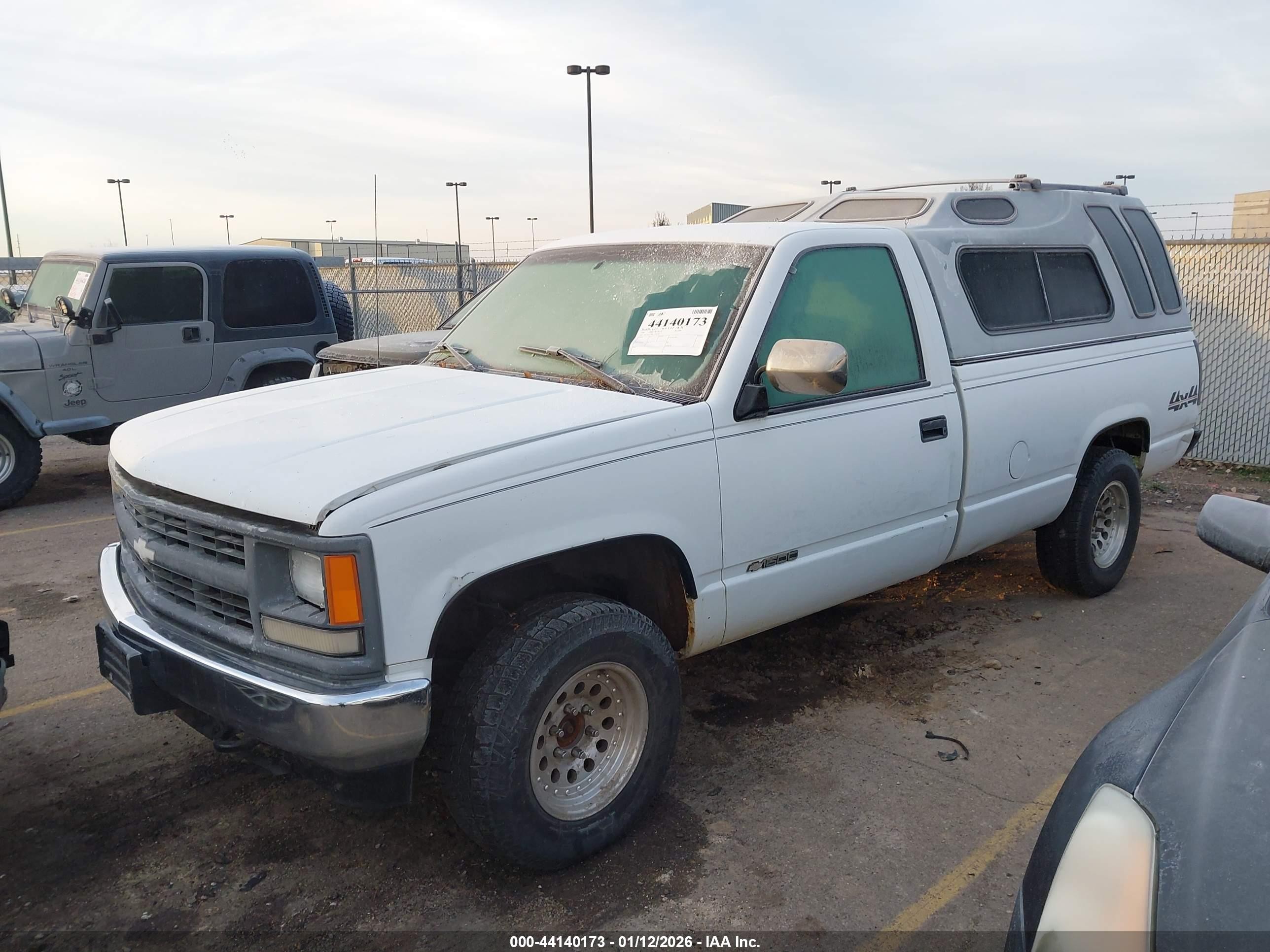 1997 Chevrolet K1500 Fleetside W/t White vin: 1GCEK14W4VZ205425