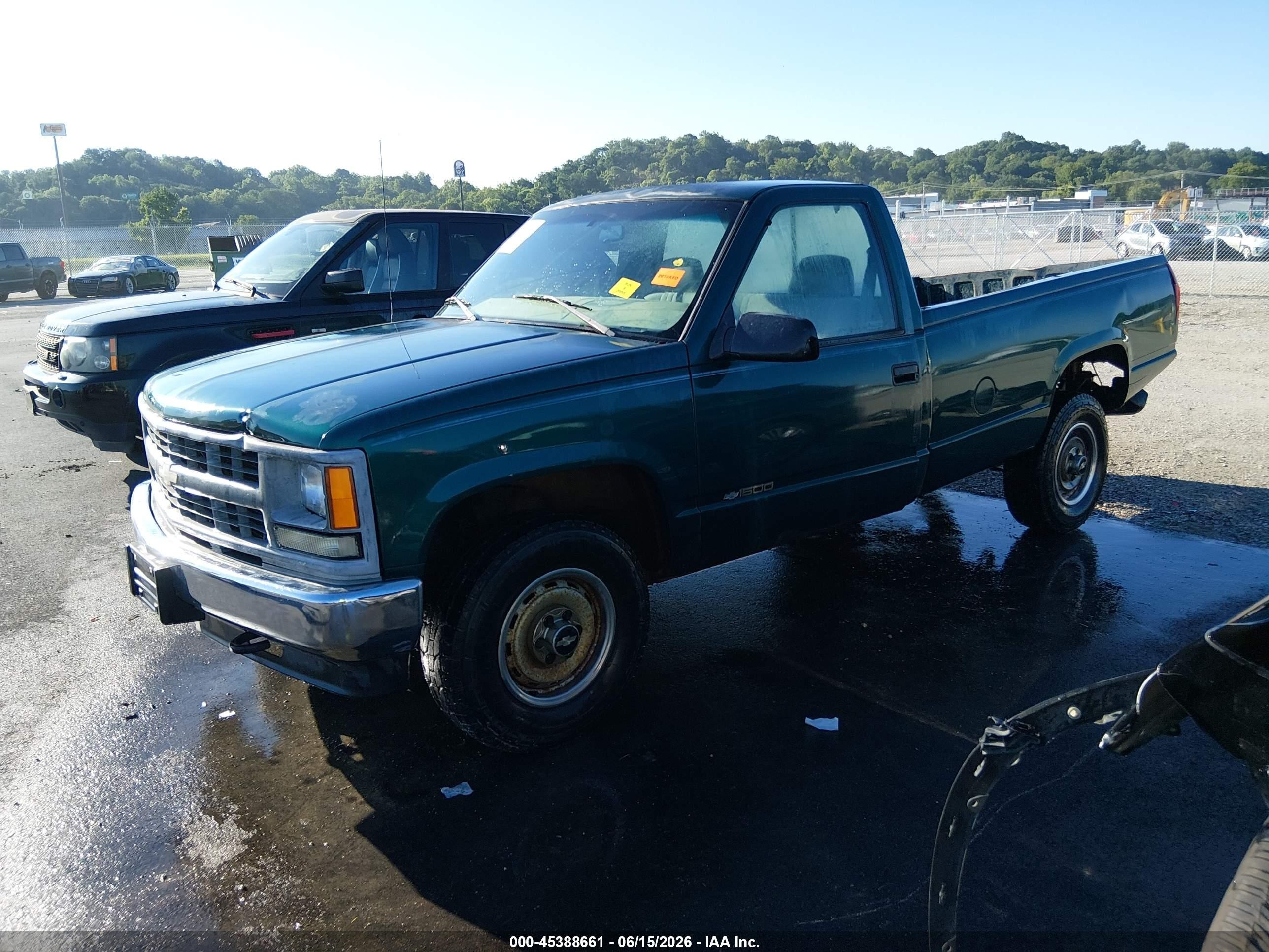 1998 Chevrolet K1500 Fleetside W/t Green vin: 1GCEK14W6WZ210871