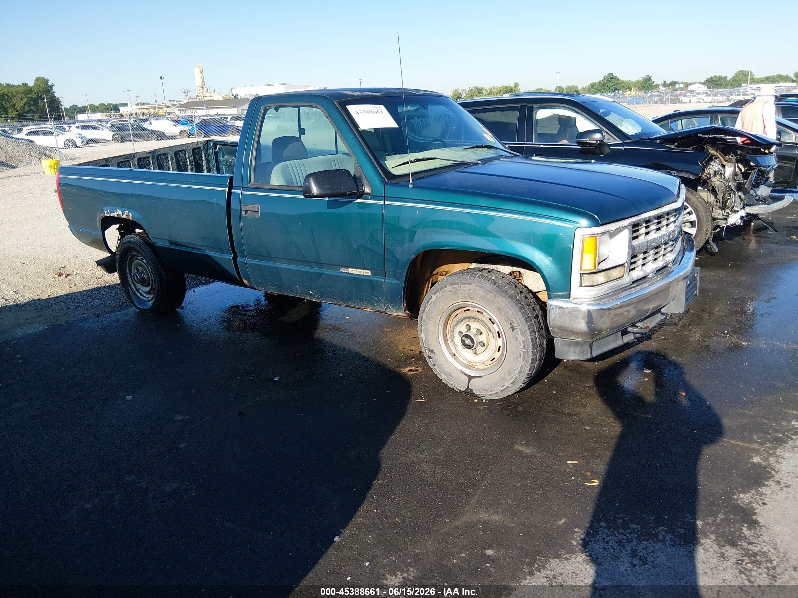 1998 Chevrolet K1500 Fleetside W/t Green vin: 1GCEK14W6WZ210871