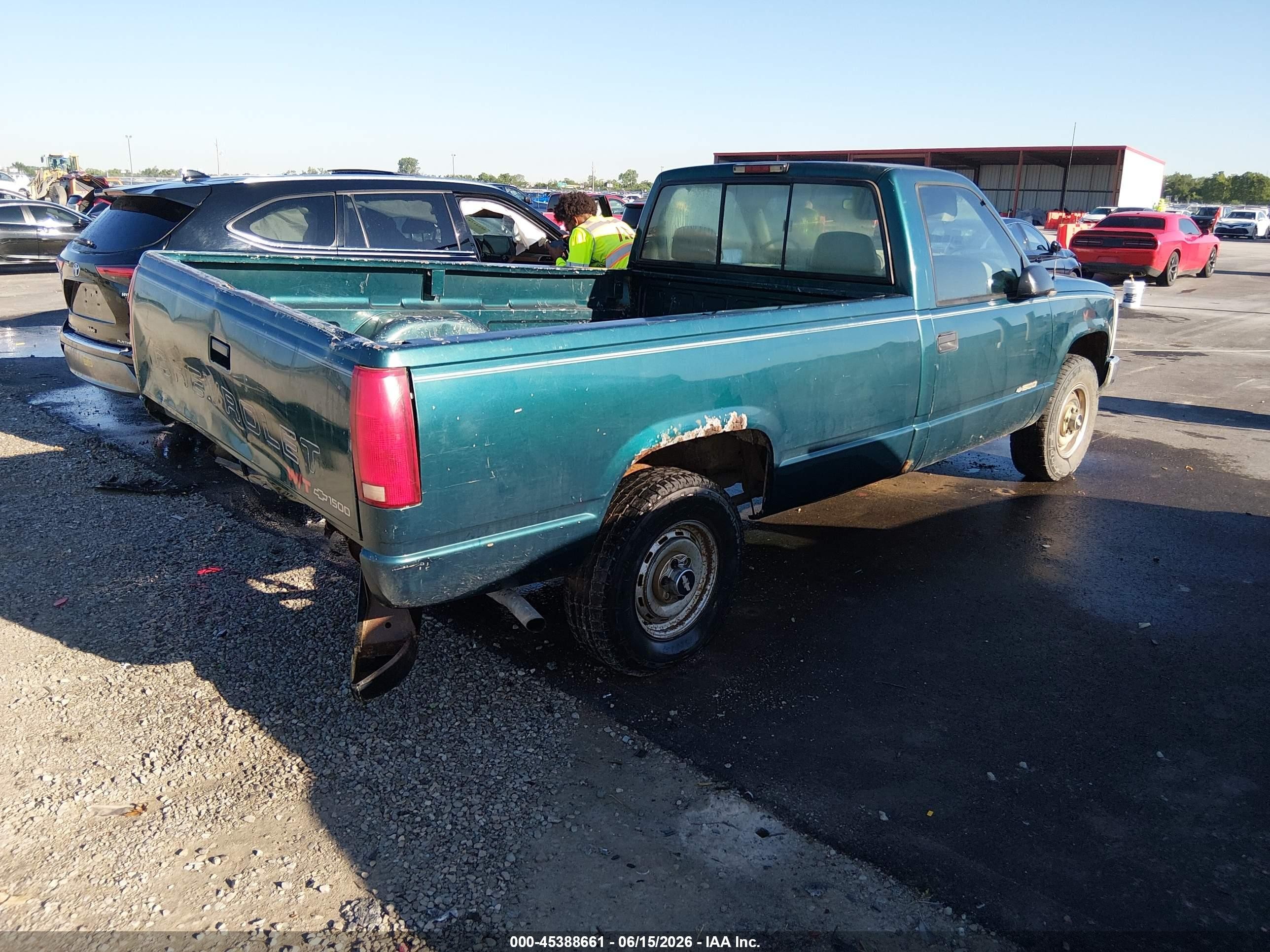 1998 Chevrolet K1500 Fleetside W/t Green vin: 1GCEK14W6WZ210871