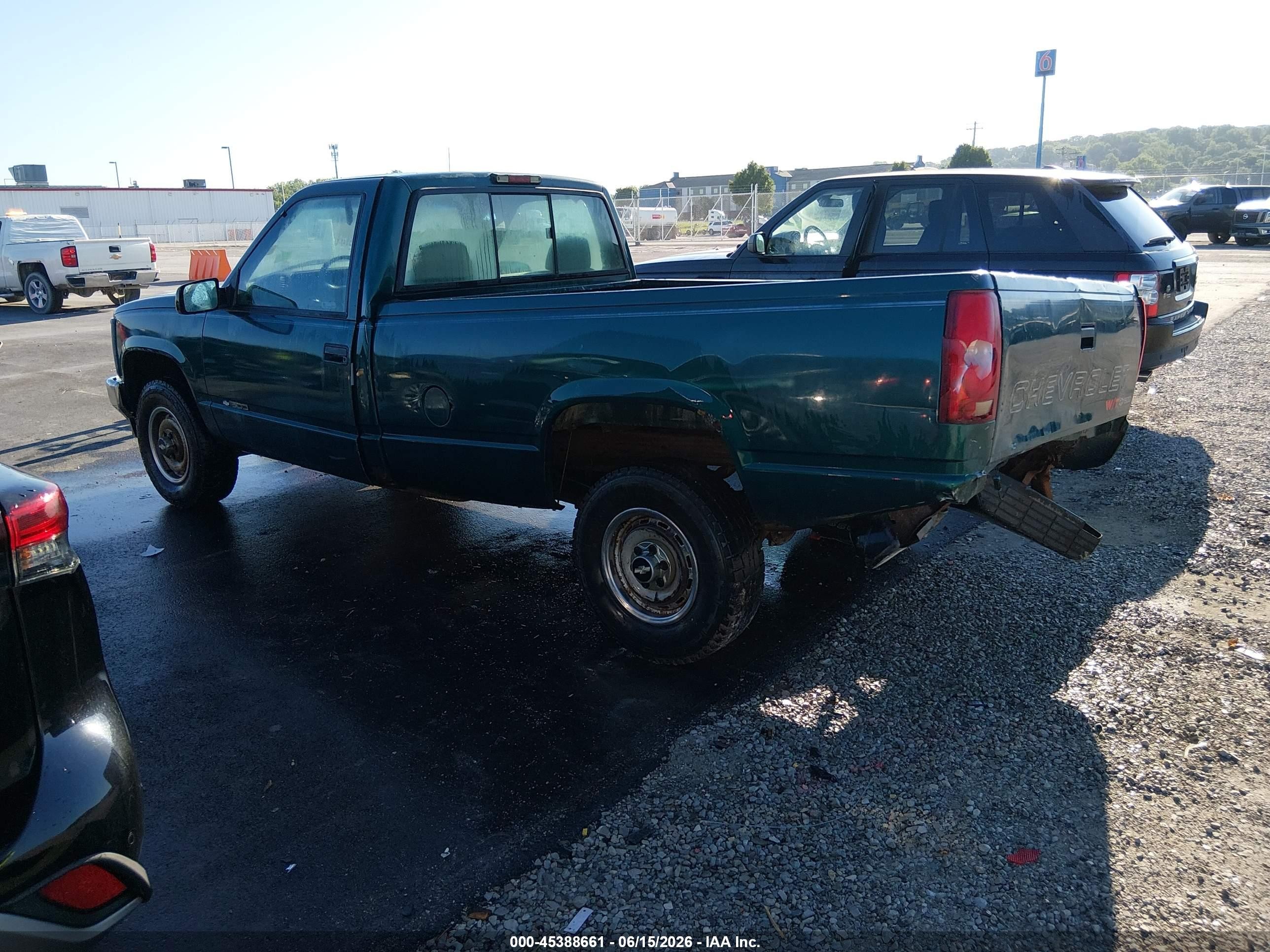 1998 Chevrolet K1500 Fleetside W/t Green vin: 1GCEK14W6WZ210871
