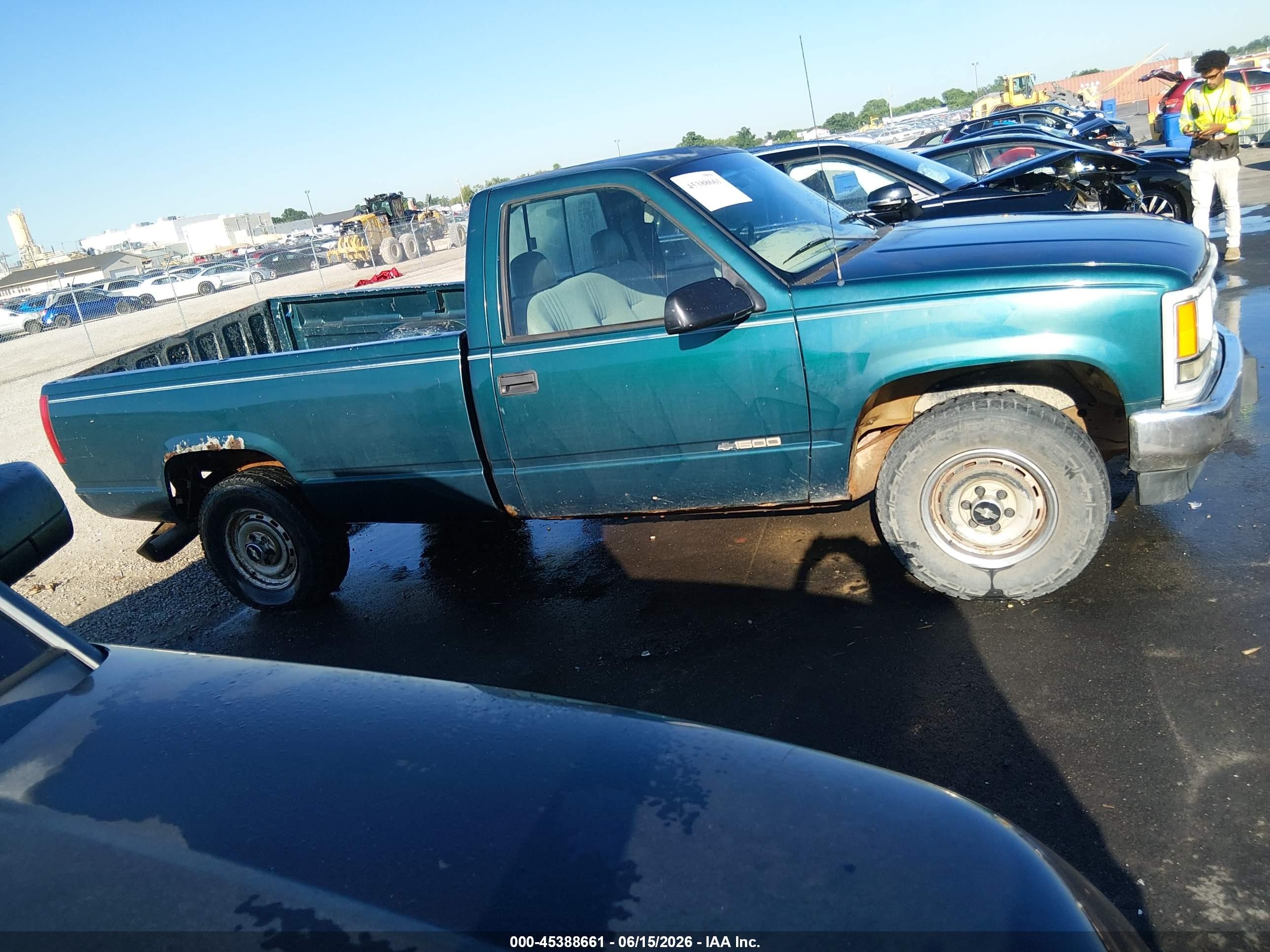 1998 Chevrolet K1500 Fleetside W/t Green vin: 1GCEK14W6WZ210871