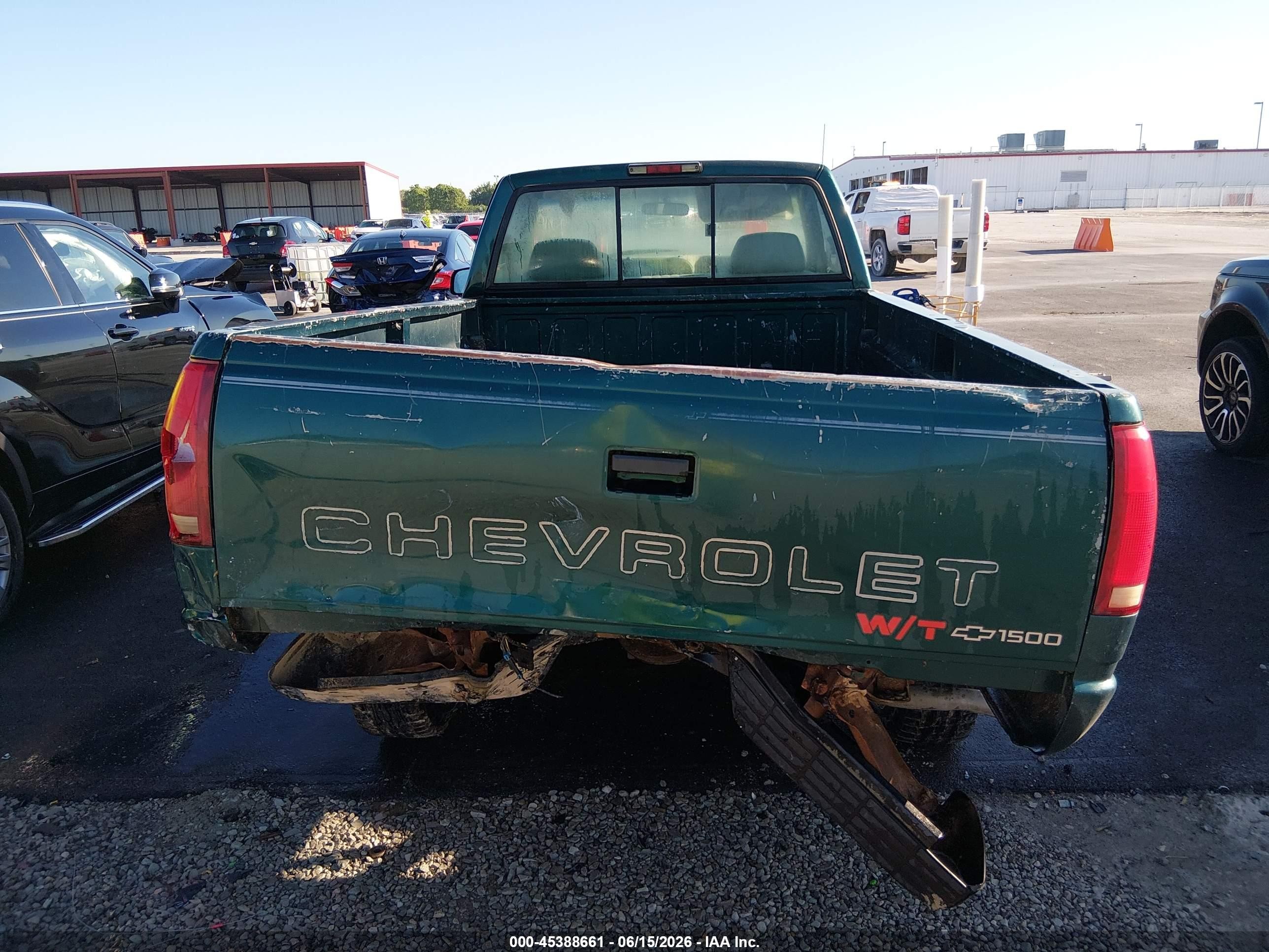 1998 Chevrolet K1500 Fleetside W/t Green vin: 1GCEK14W6WZ210871