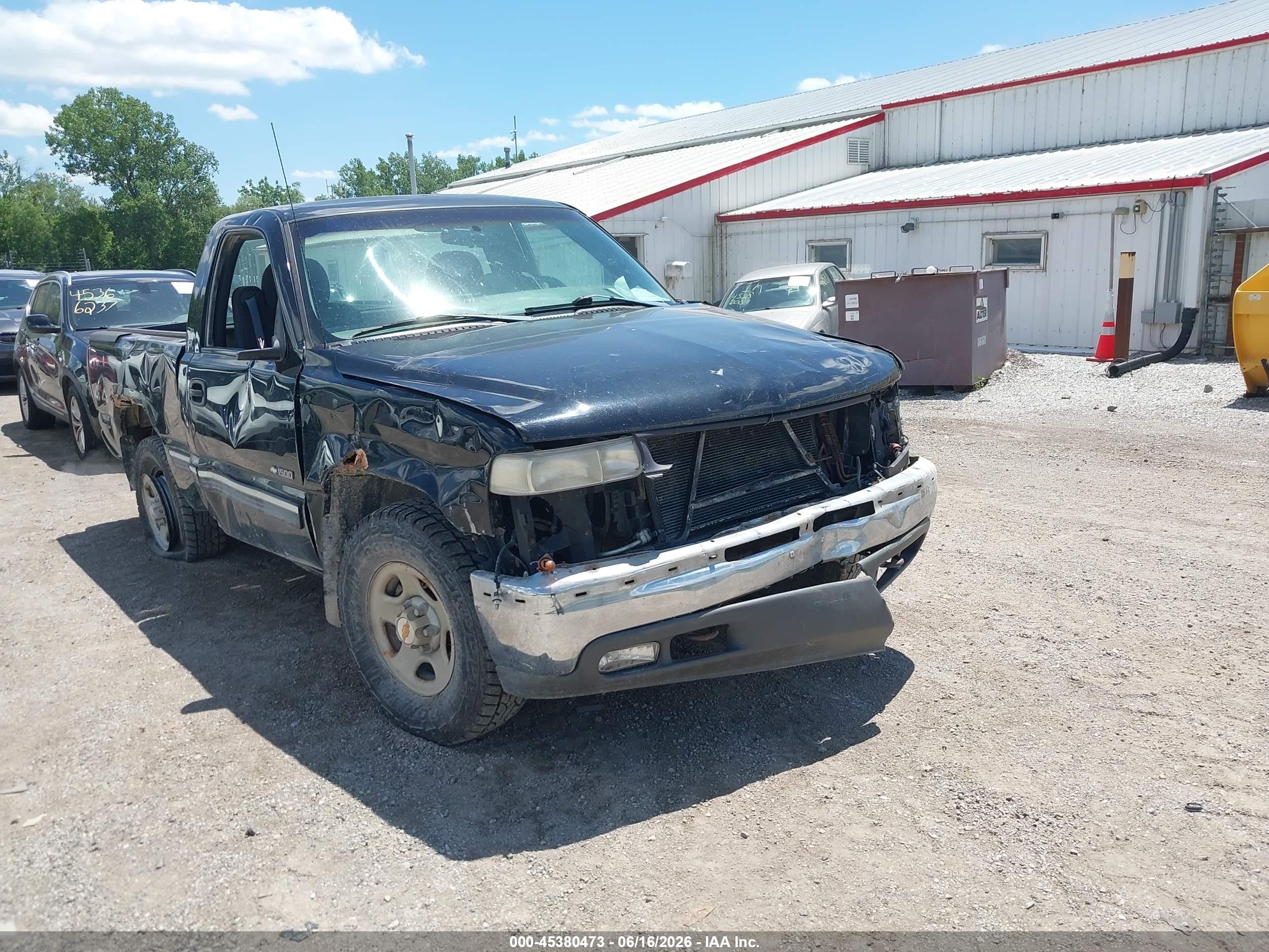2001 Chevrolet Silverado 1500 Ls Black vin: 1GCEK14W91Z237667