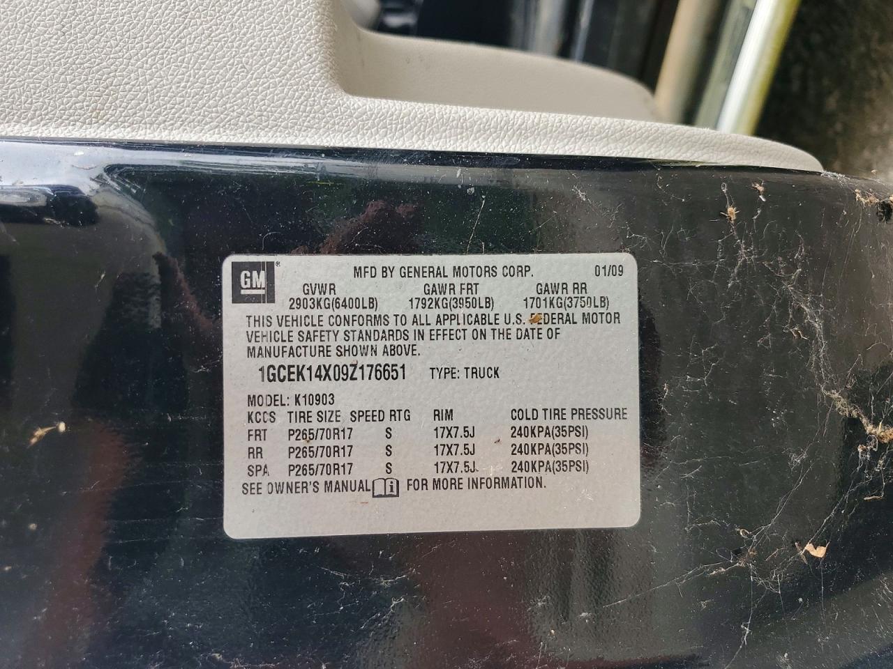 2009 Chevrolet Silverado K1500 Black vin: 1GCEK14X09Z176651