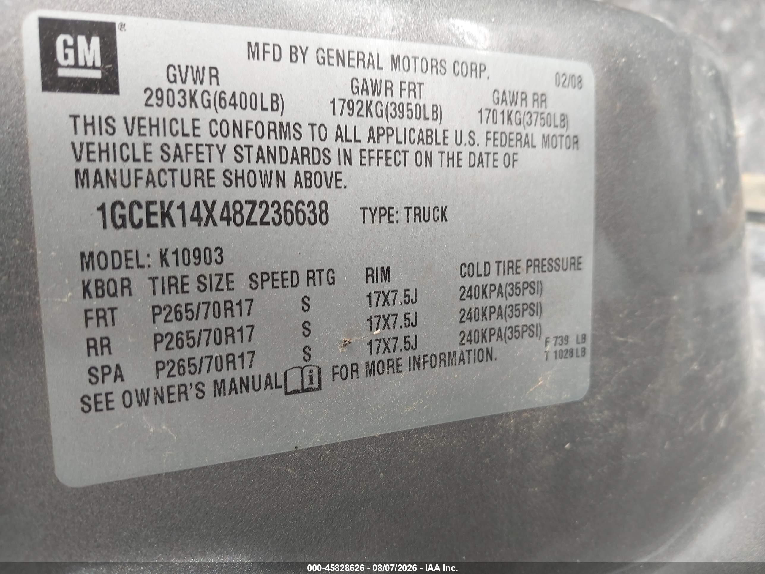 2008 Chevrolet Silverado 1500 Work Truck Серый vin: 1GCEK14X48Z236638